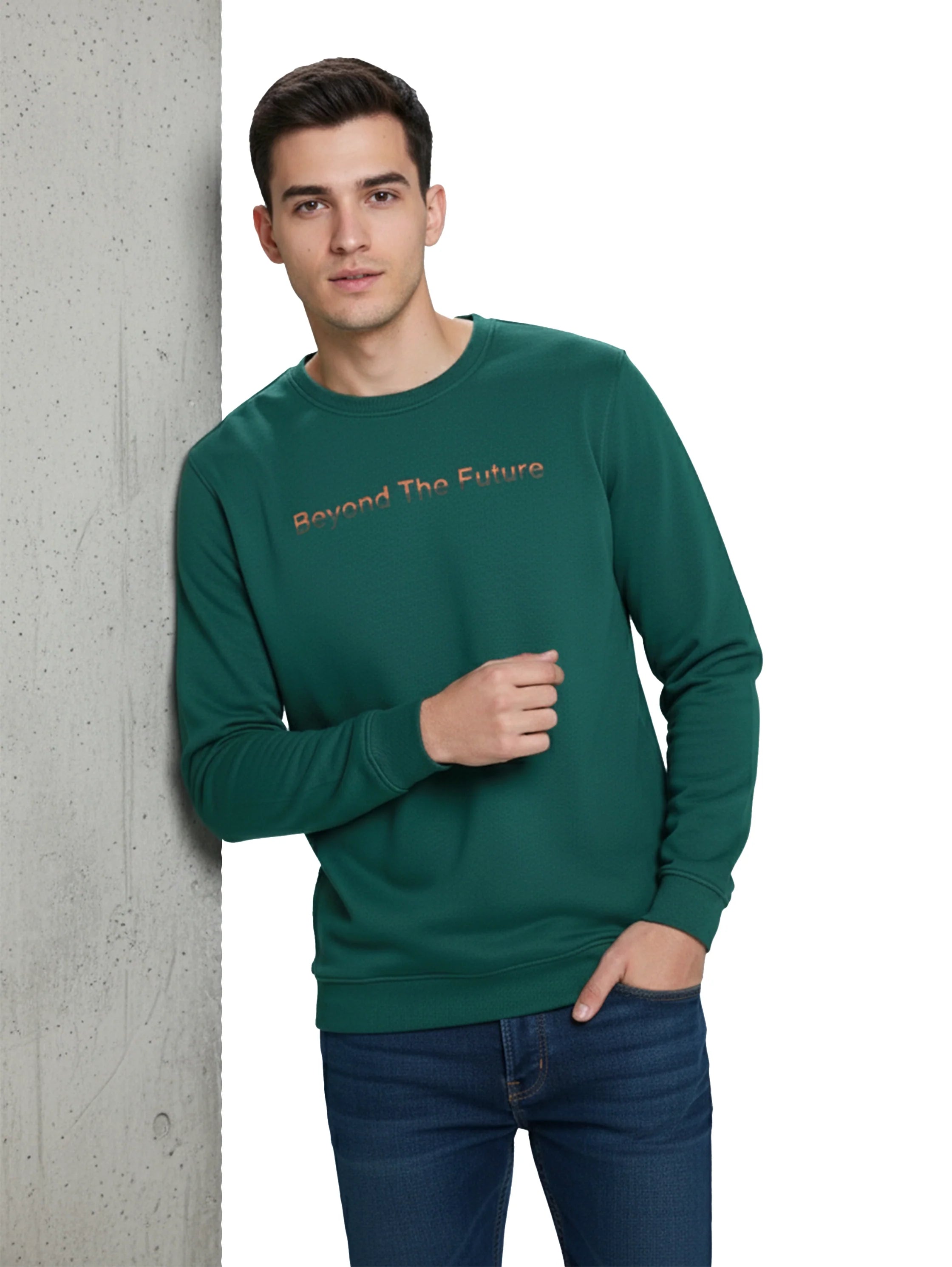 Long Sleeve Green Sweater Roud Neck