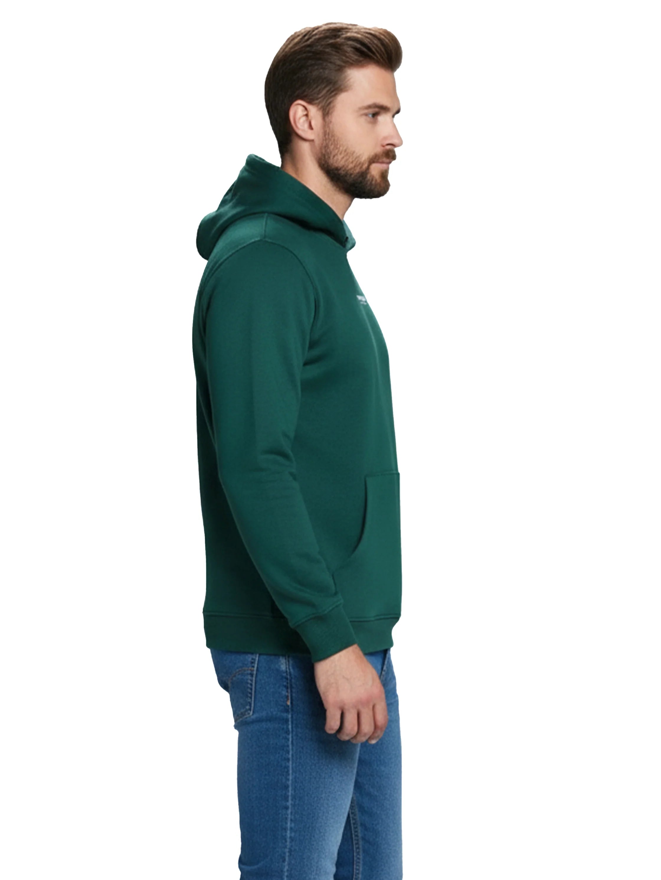 Long Sleeved Green Hoodie With Kangaroo Pocket
