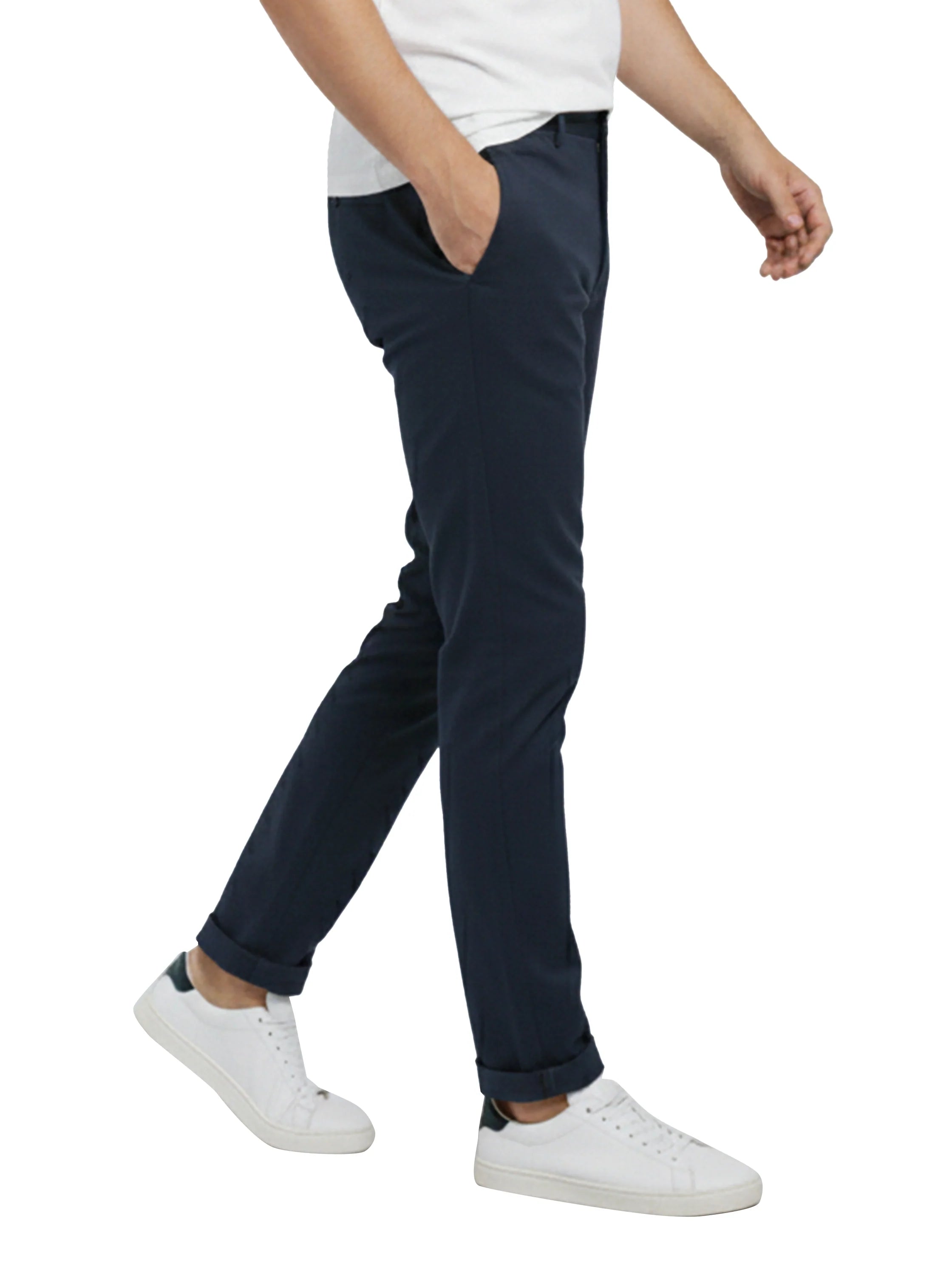 Modern Navy Pant With Single Button Closure