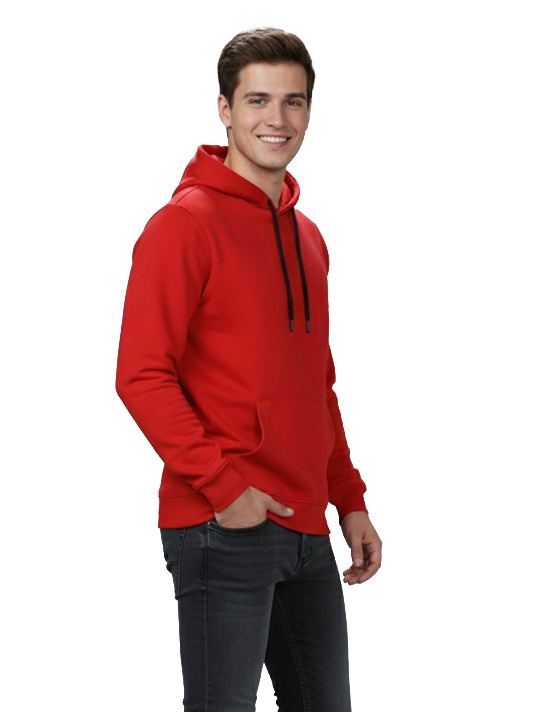 Stylish Red Basic Hoodie