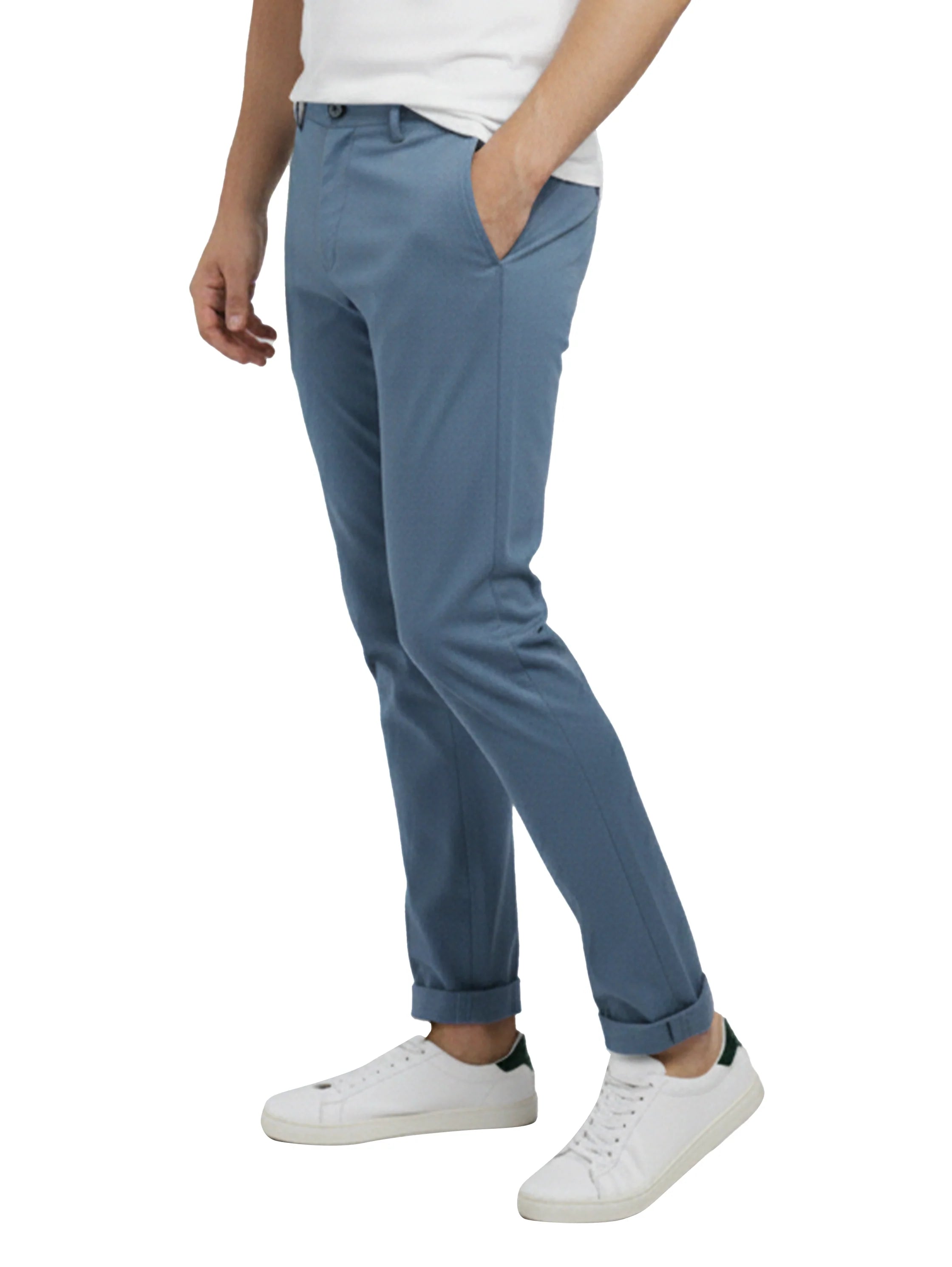 Modern Petrol Pant With Single Button Closure