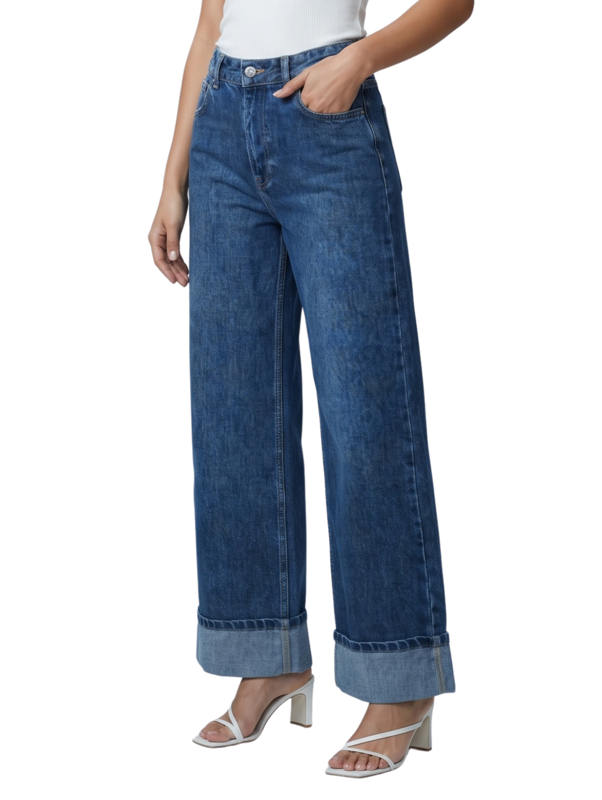 Blue Wide-Leg Jeans