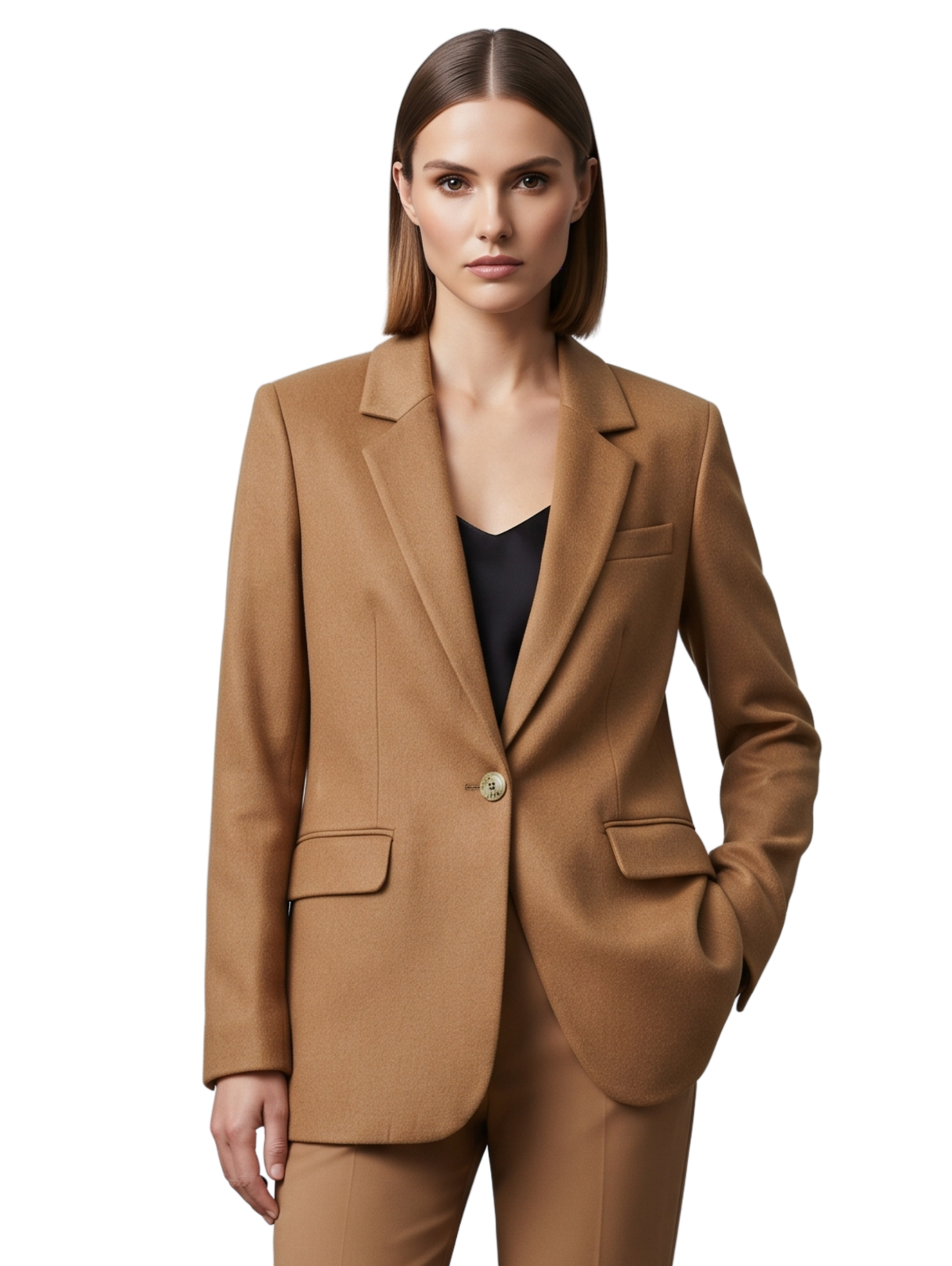 Hazel Suede Single-Breasted Blazer