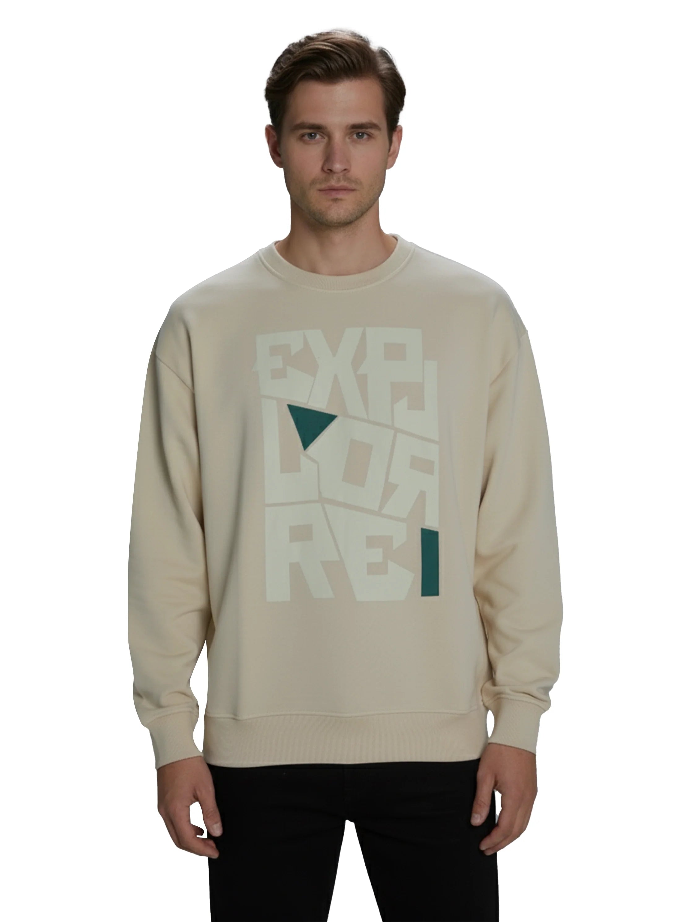 Beige Sweater With Front Design