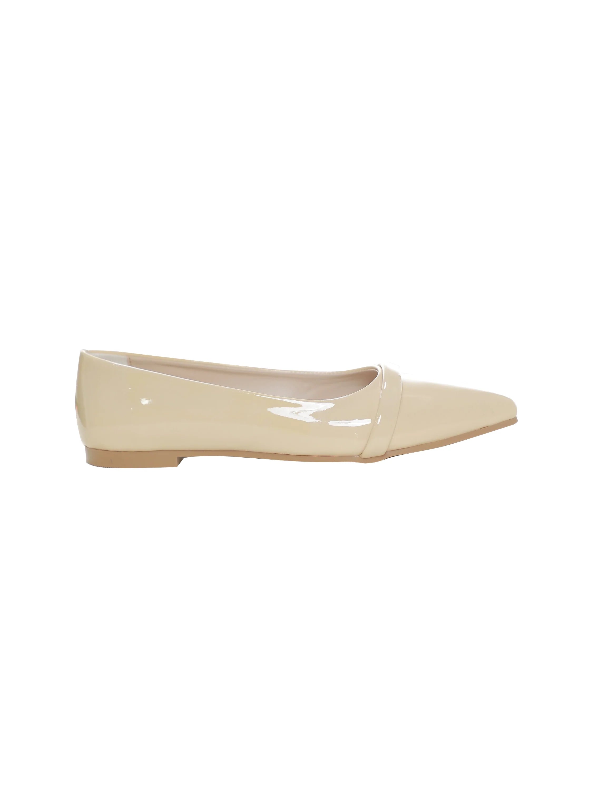 Classic Beige Ballerina Flats Designed with A Sleek Silhouette