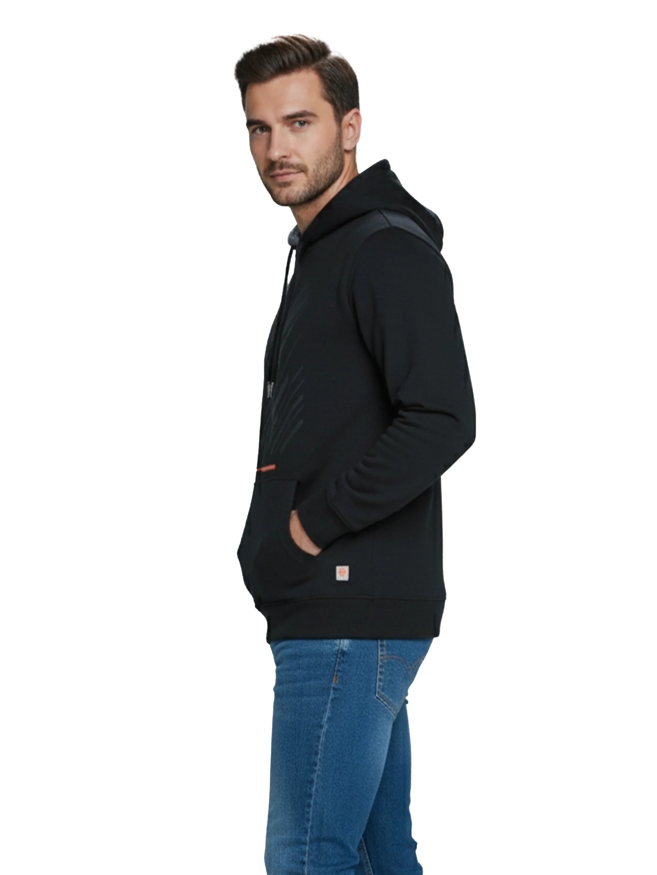 Black Hoodie With Front Design