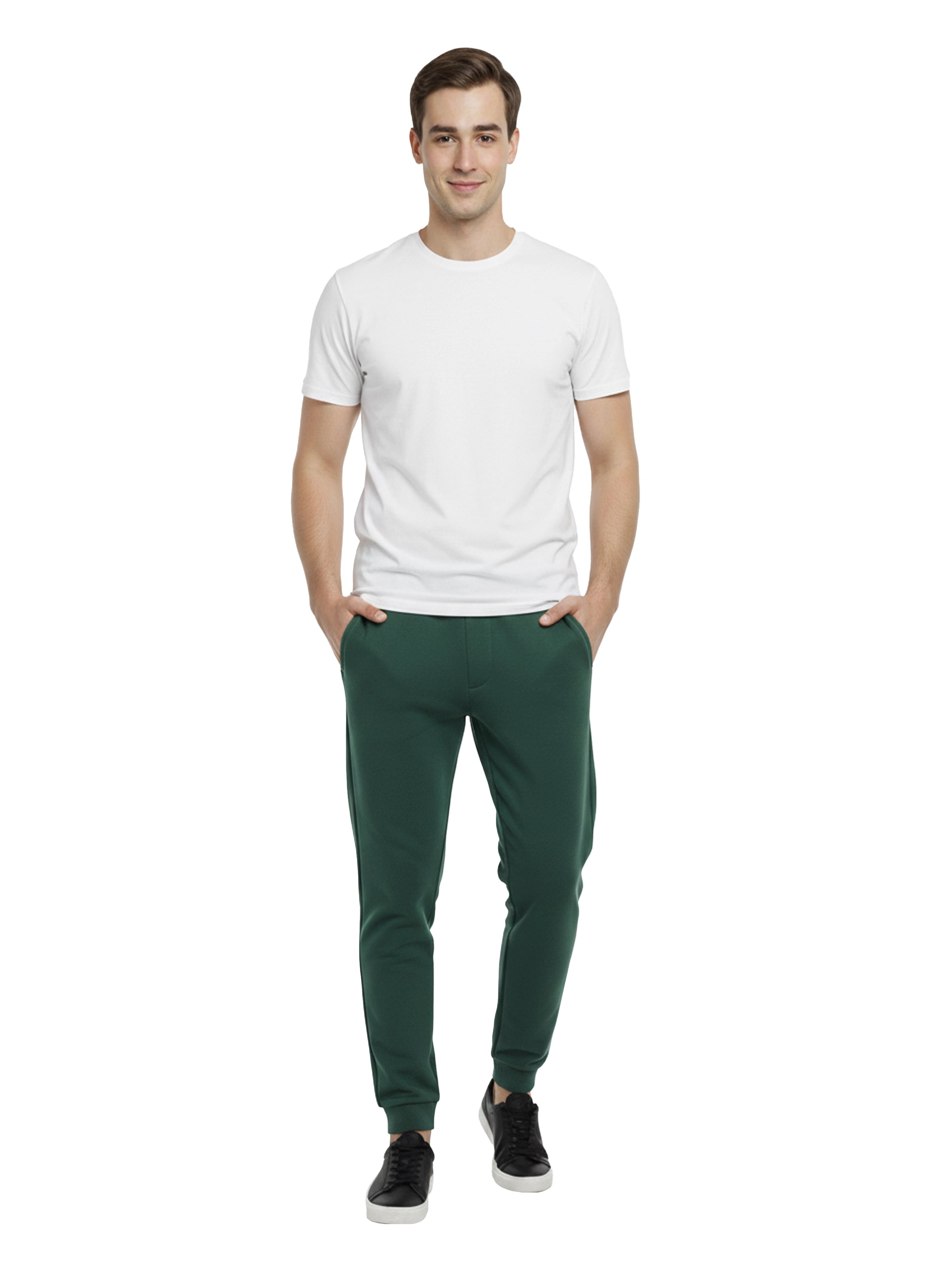 Casual Cotton Green Jogging With Elastic Waist