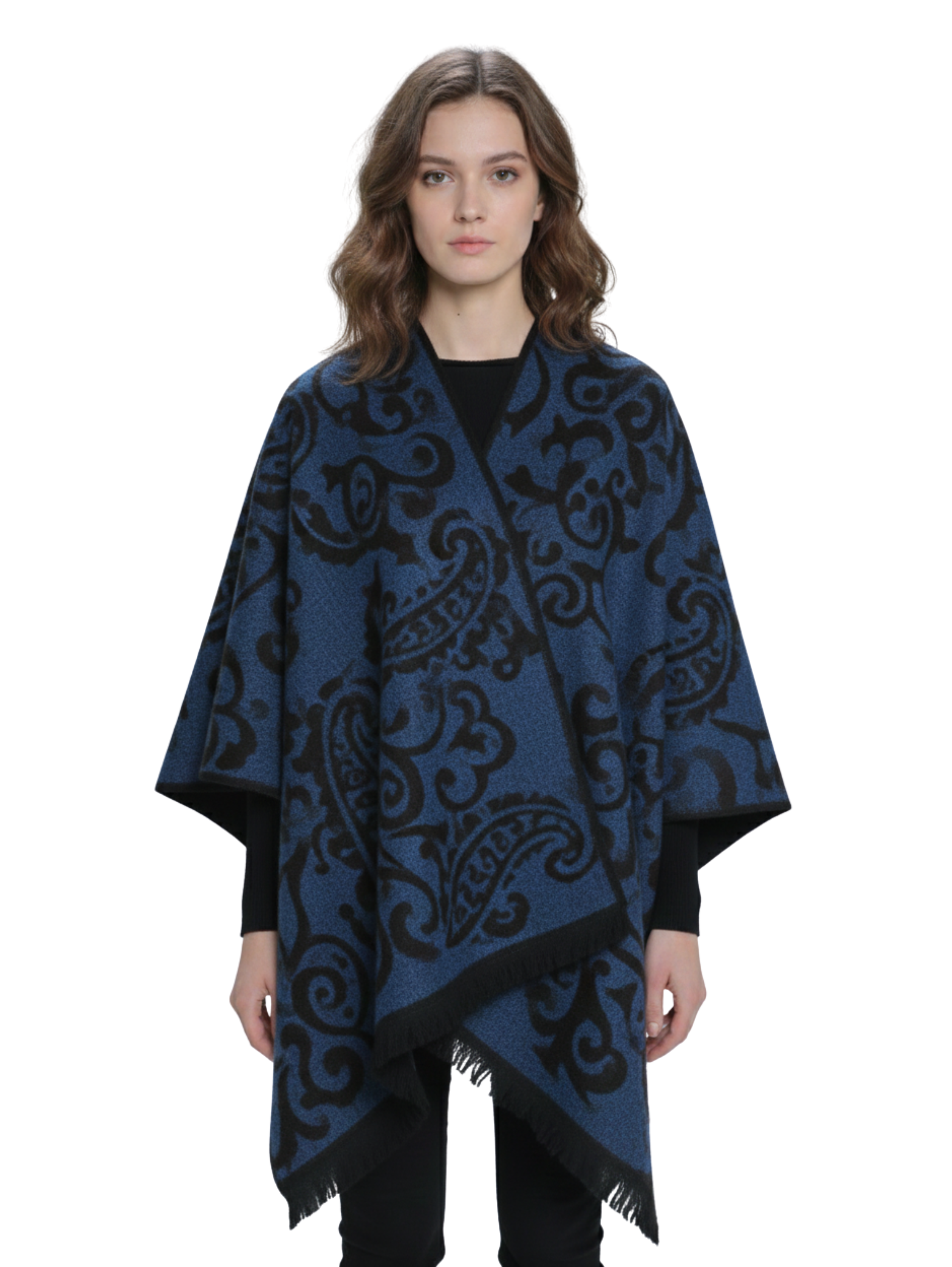 Warm Stylish Designed Knitwear Pancho