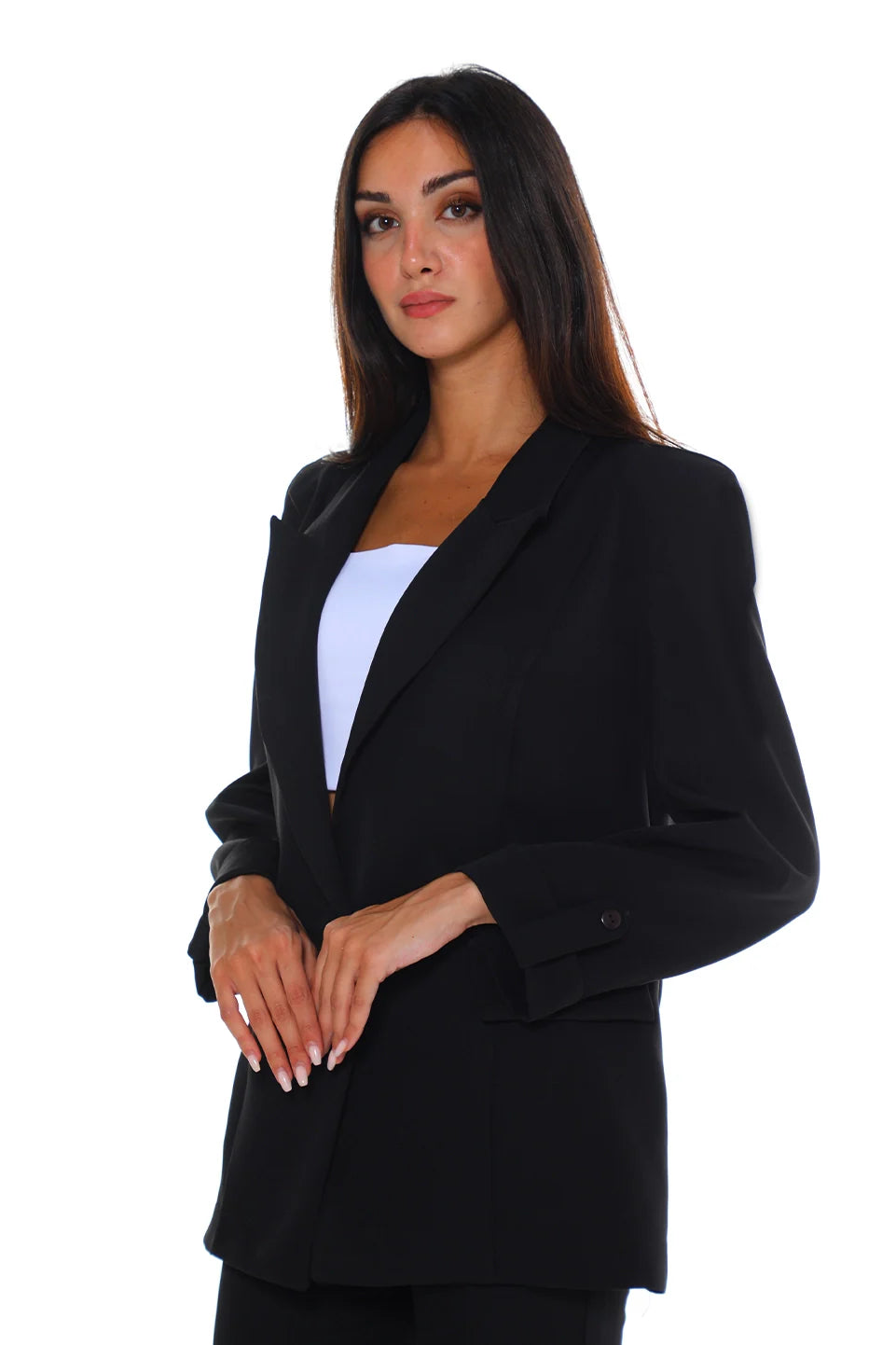 Black Classic Buttoned Blazer
