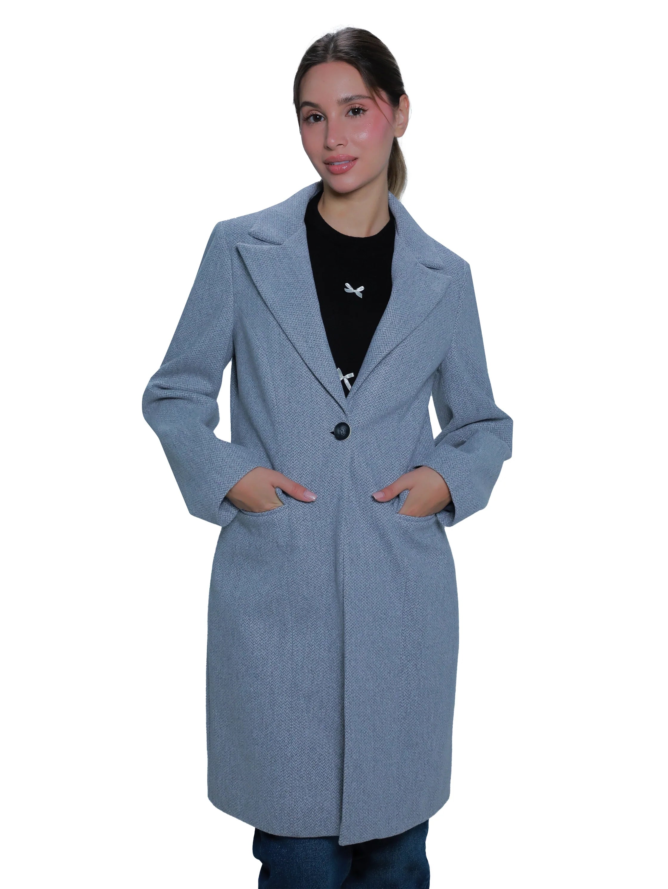 Grey Belted Knee Coat