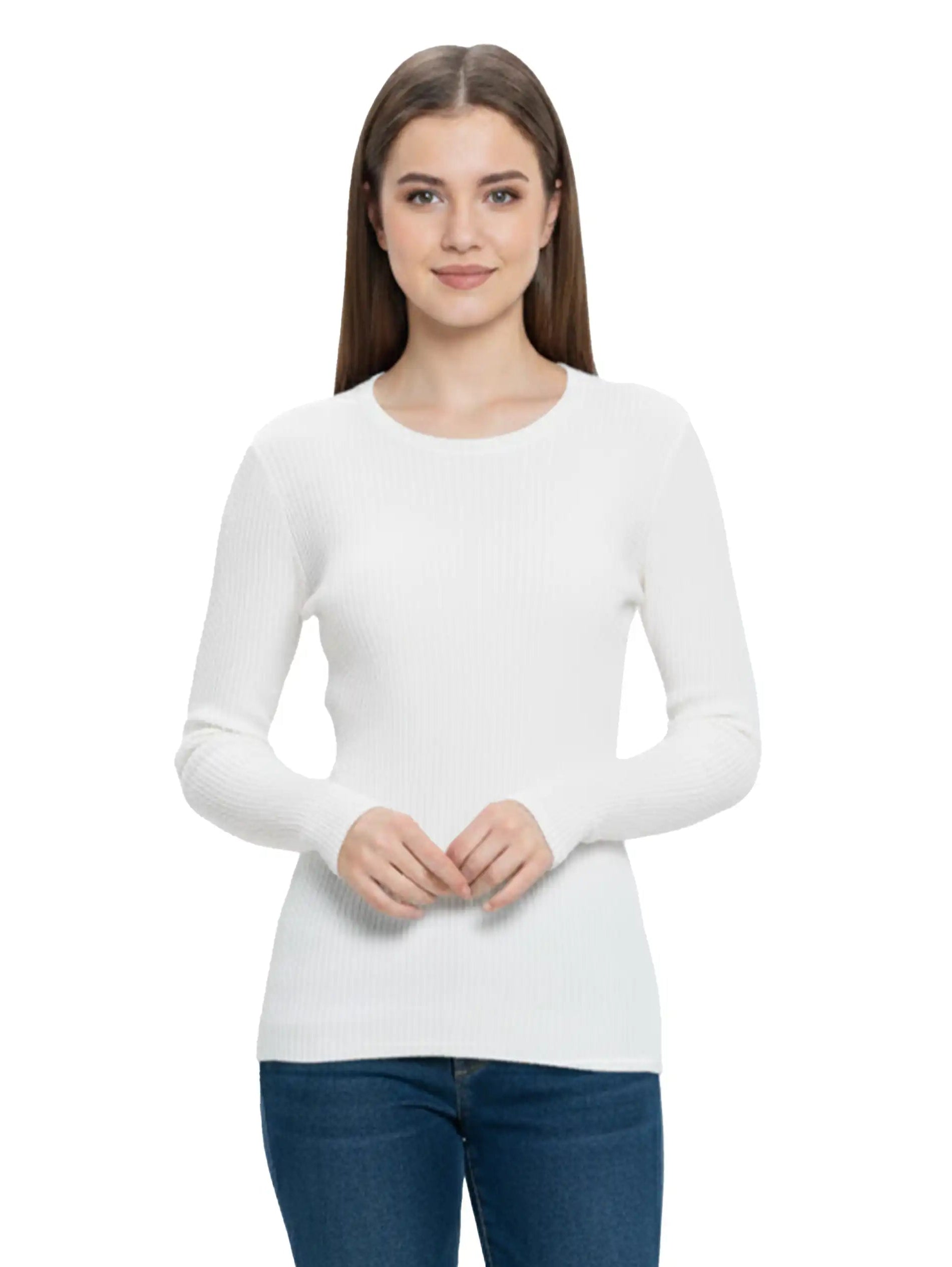 Round Neck Offwhite Ripped Knit Wear Sweater