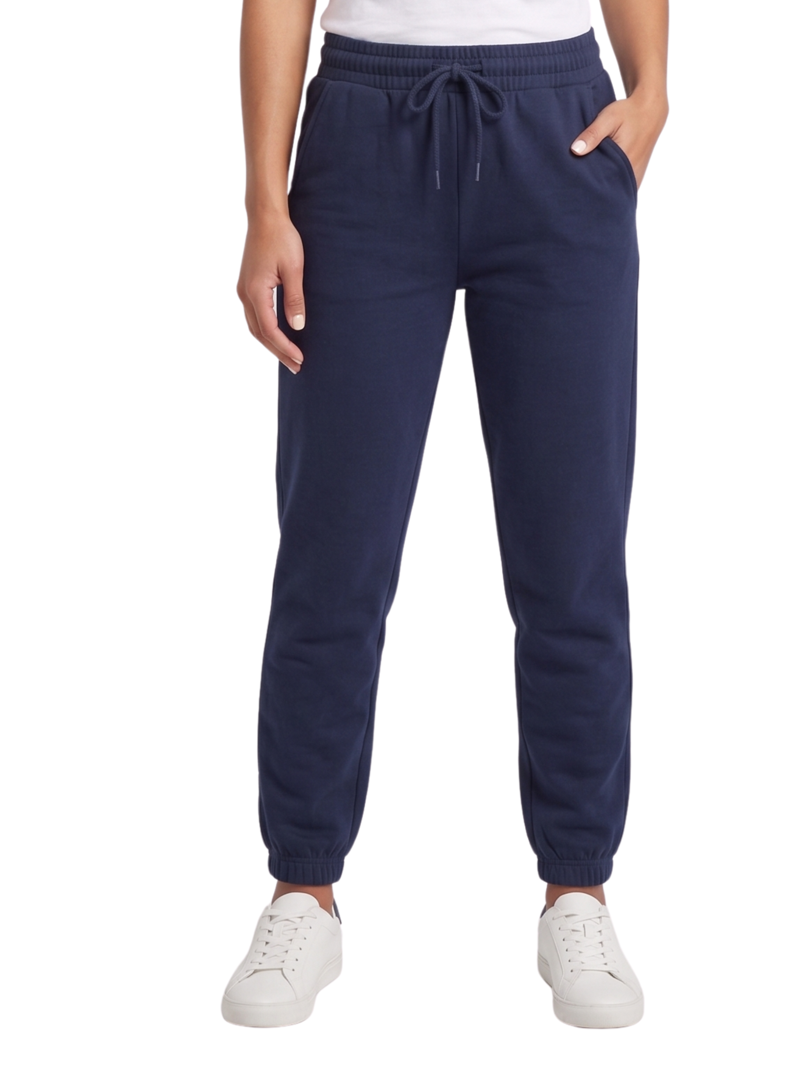 Navy High Waisted Jogging With Elastic Waistband