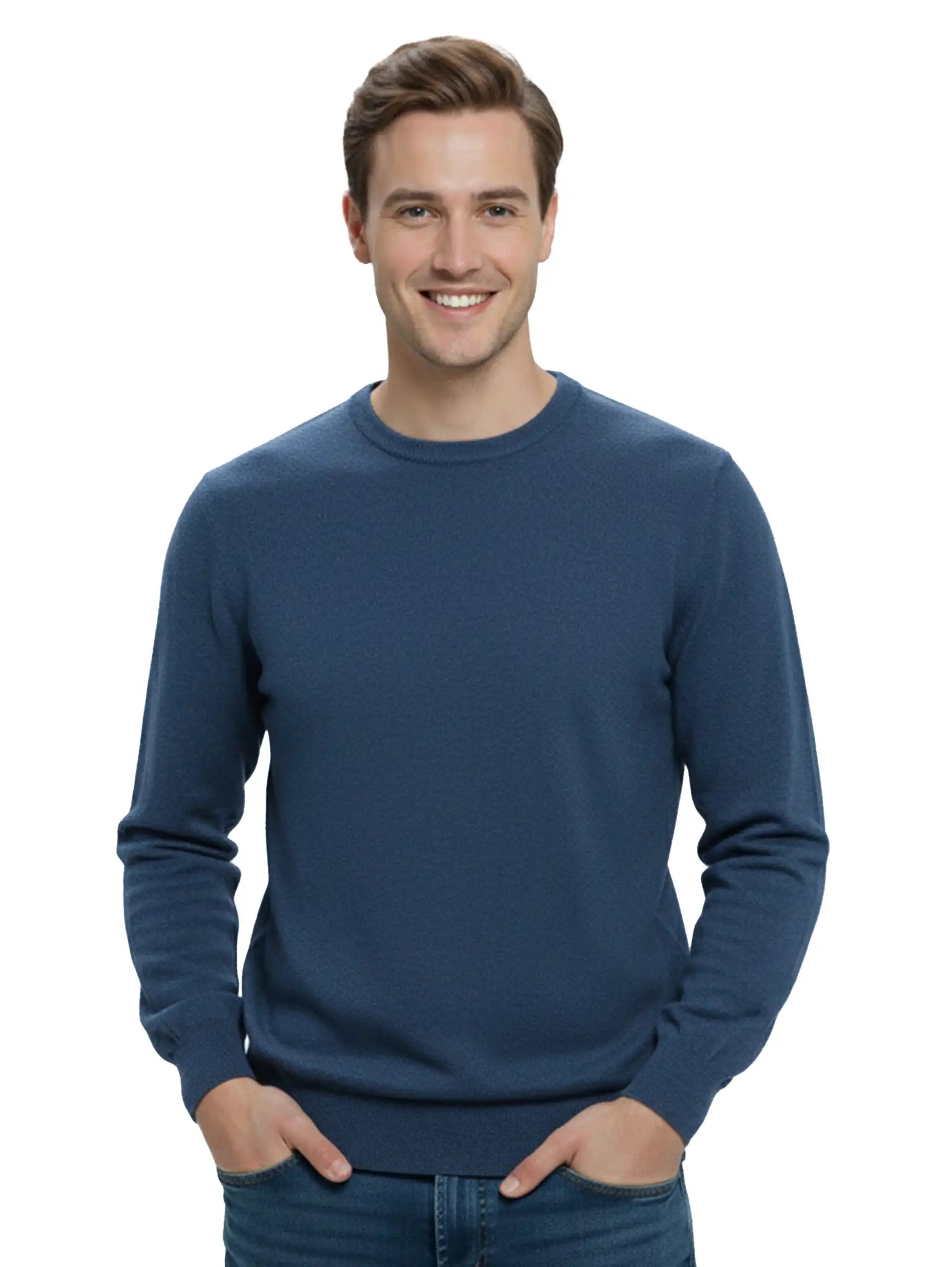 Round Neck Knitwear Indigo Pullover