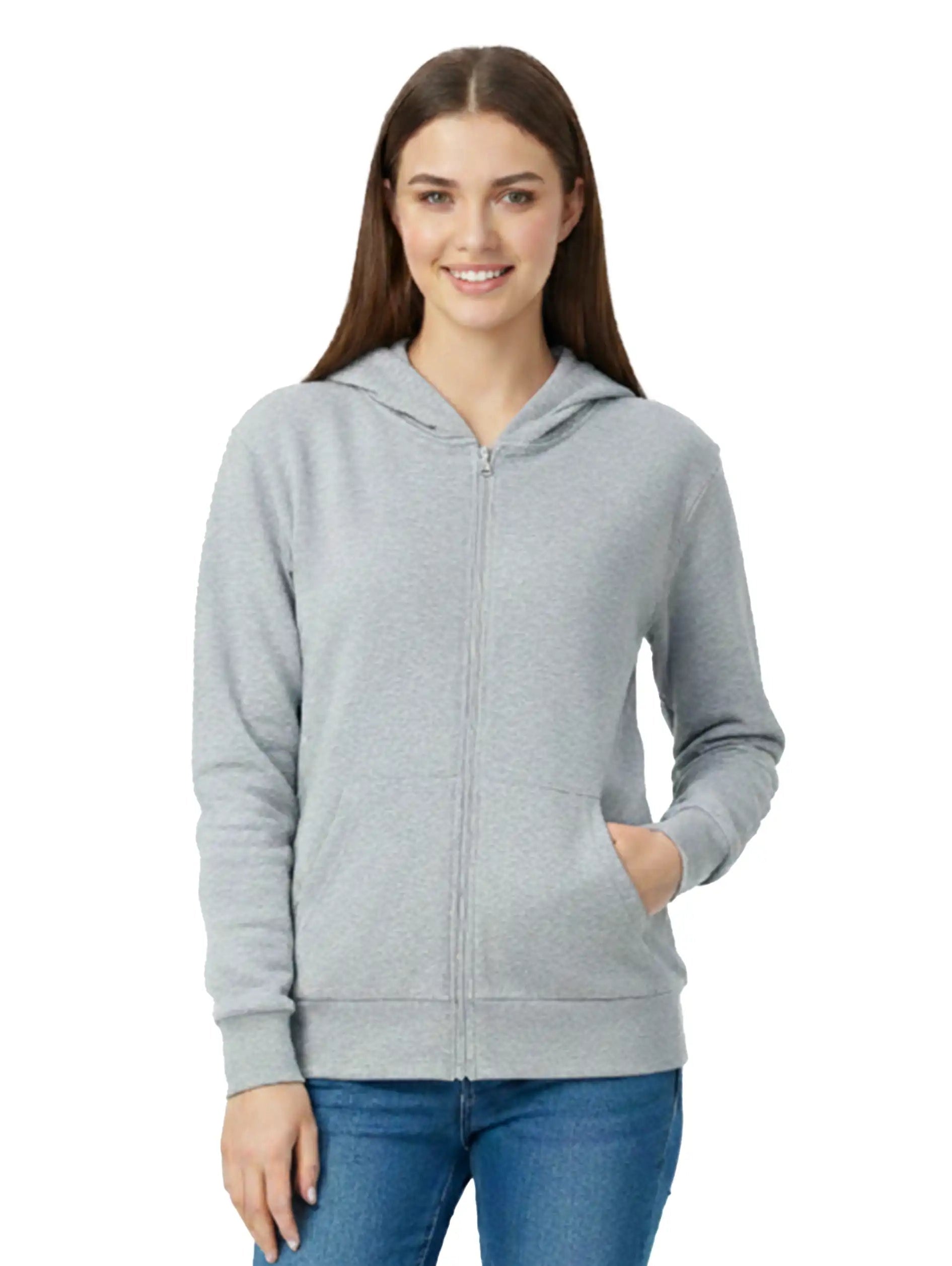 Grey Cotton Jacket with Hood