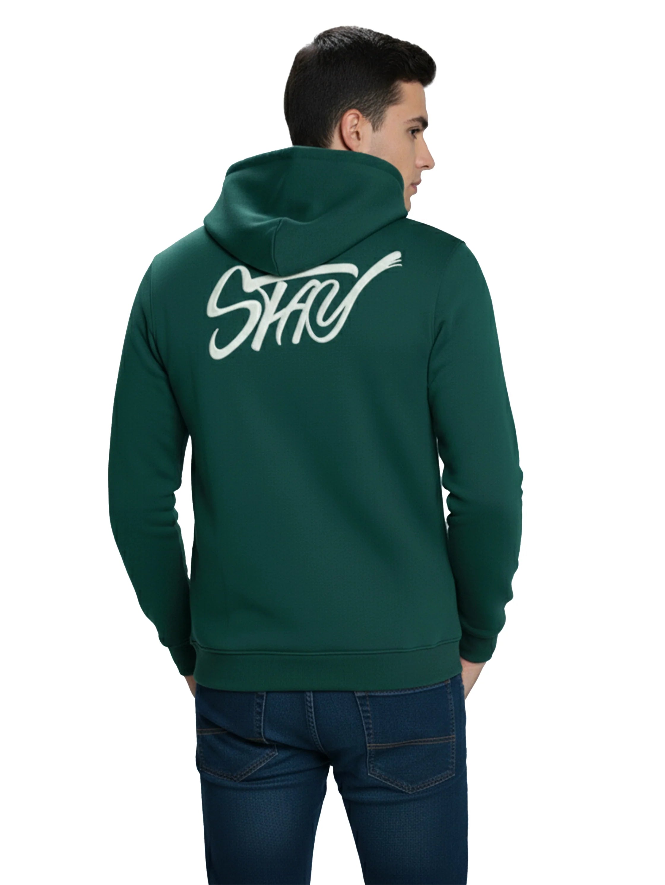 Warm Green Hoodie With Back Front Design