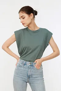 Trendyol Captain Style Cotton Green T-shirt