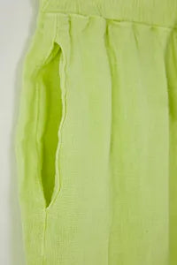Trendyol Green Linen Pant With Elastic Waist