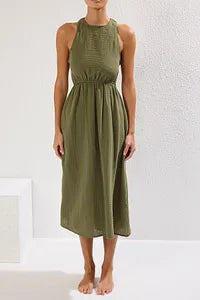 trendyol Green Maxi Cut Out Beach Dress