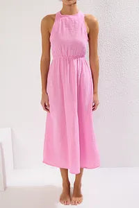trendyol Pink Maxi Cut Out Beach Dress