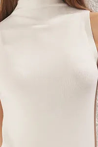 Trendyol Stand-Up Collar Offwhite Stretchy Blouse