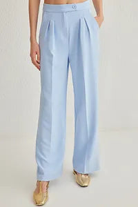 Trendyol High Waist Wide Leg Light Blue Pant