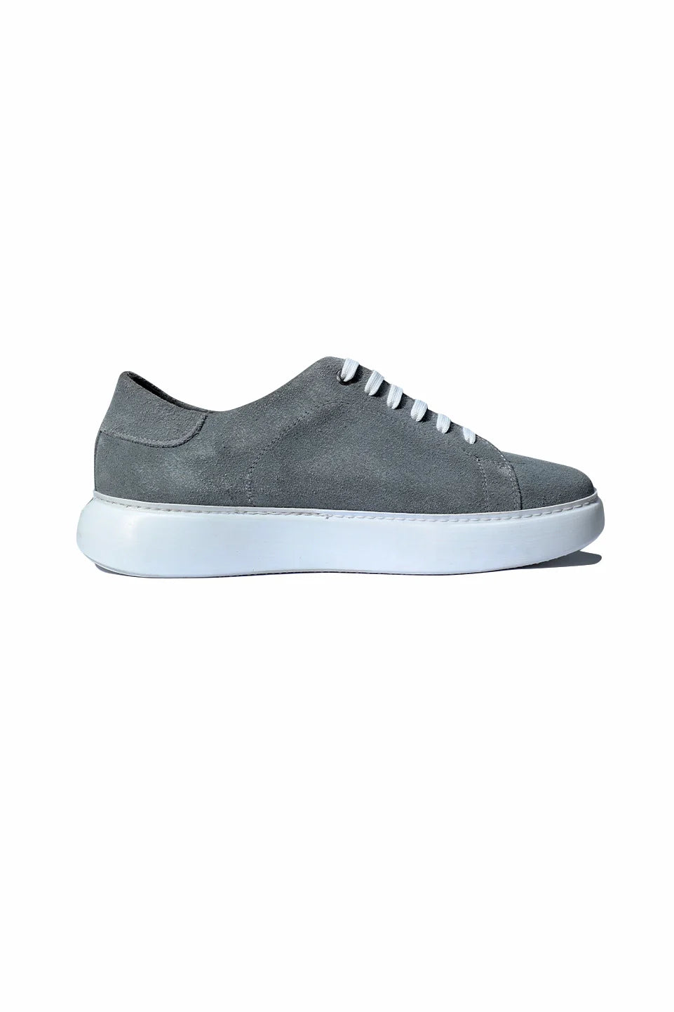 Casual Light Grey Velvet Shoes With White Insole