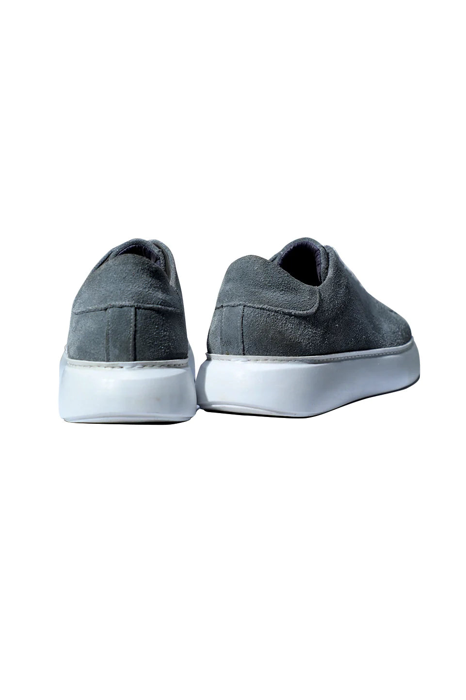 Casual Light Grey Velvet Shoes With White Insole
