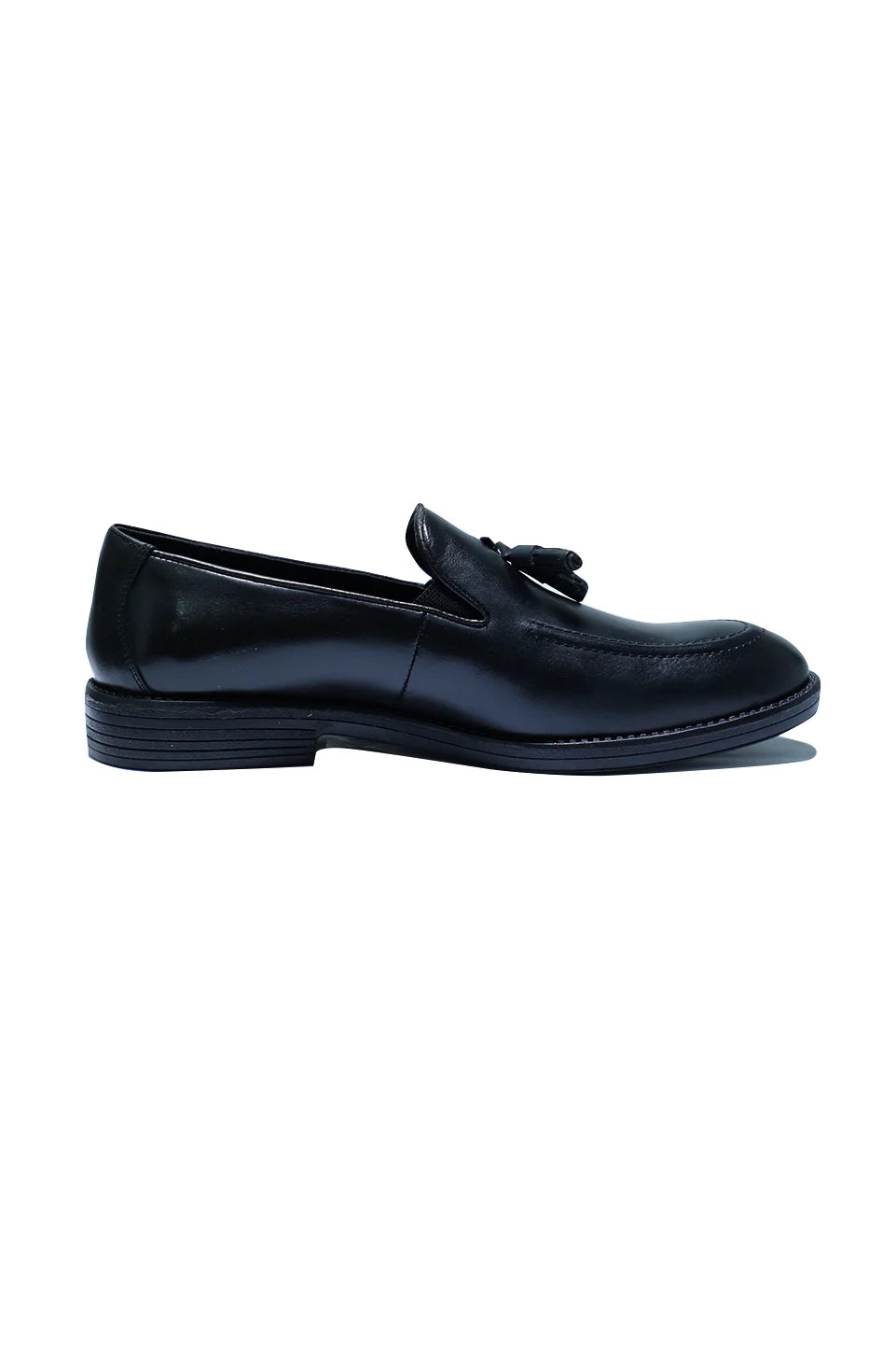 Classic Black Leather Tassel Loafer
