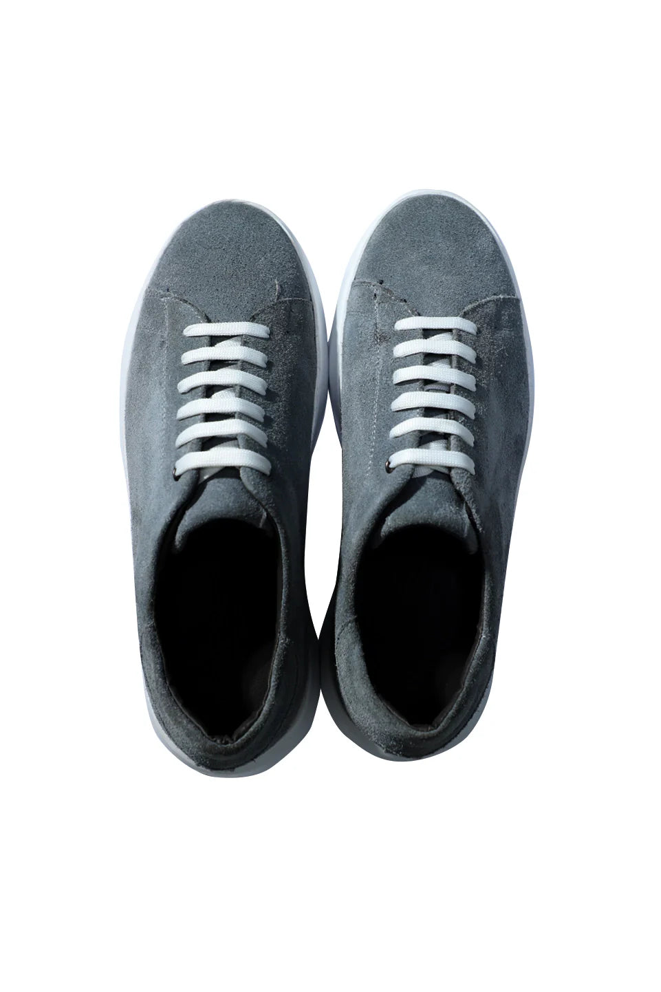 Casual Light Grey Velvet Shoes With White Insole