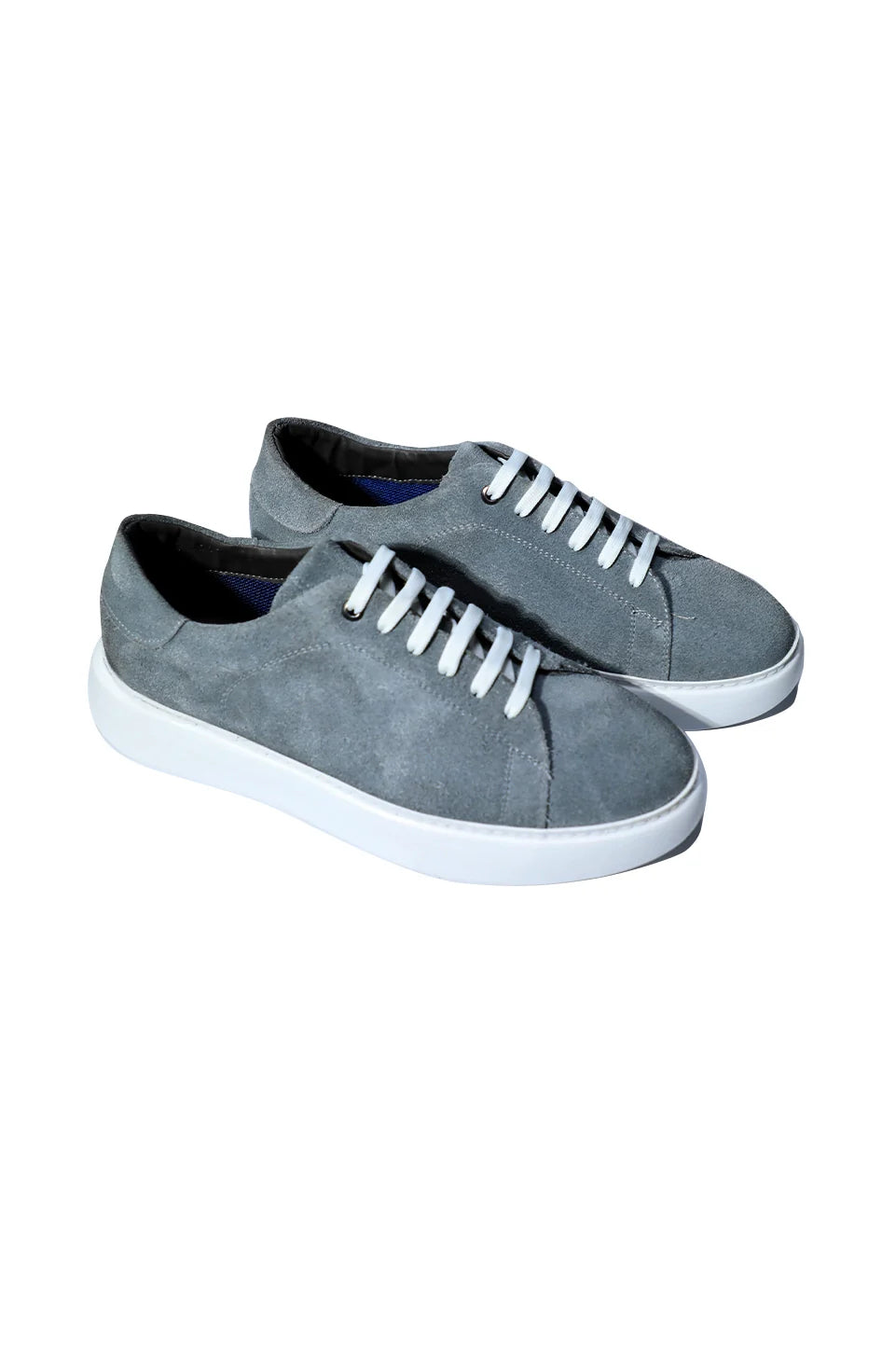 Casual Light Grey Velvet Shoes With White Insole