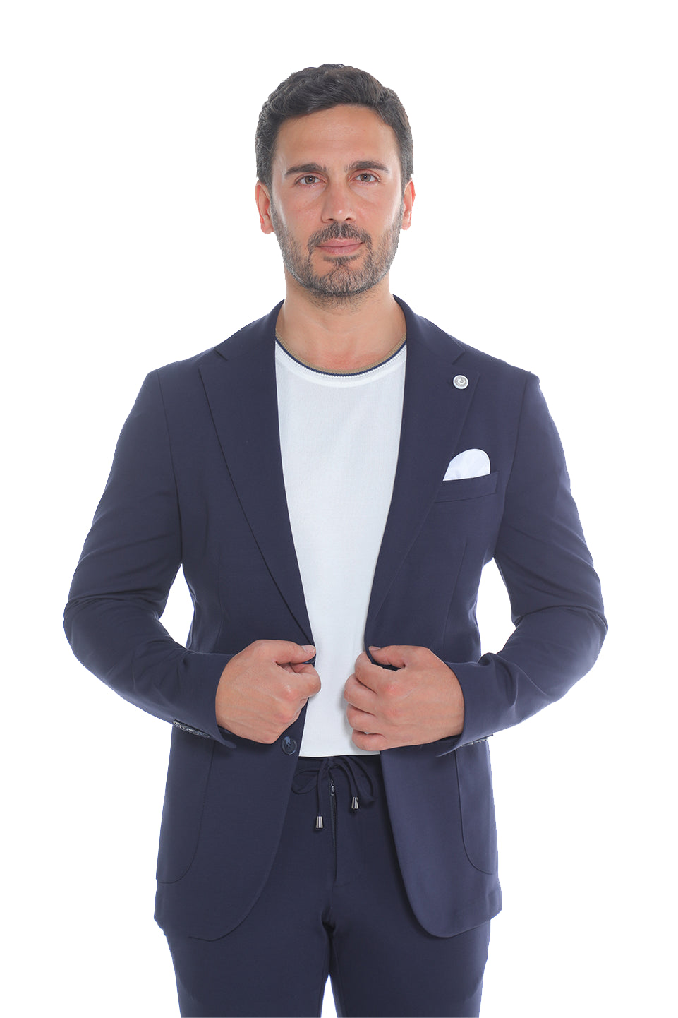 Stylish Relaxed Navy Suit