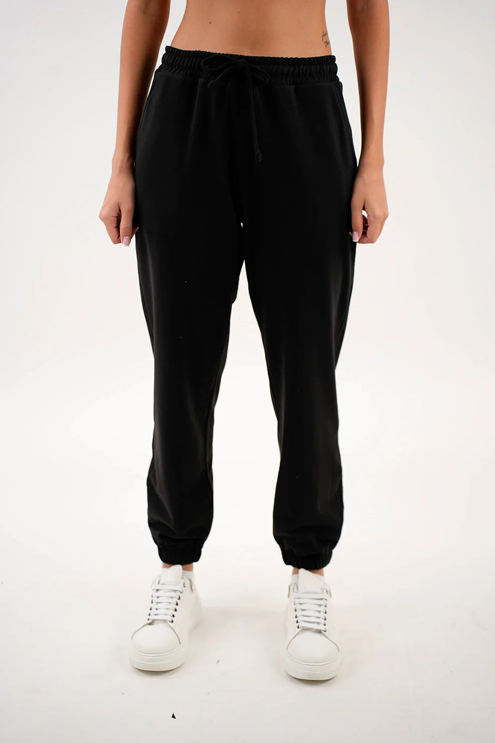 Black tight sweatpants discount