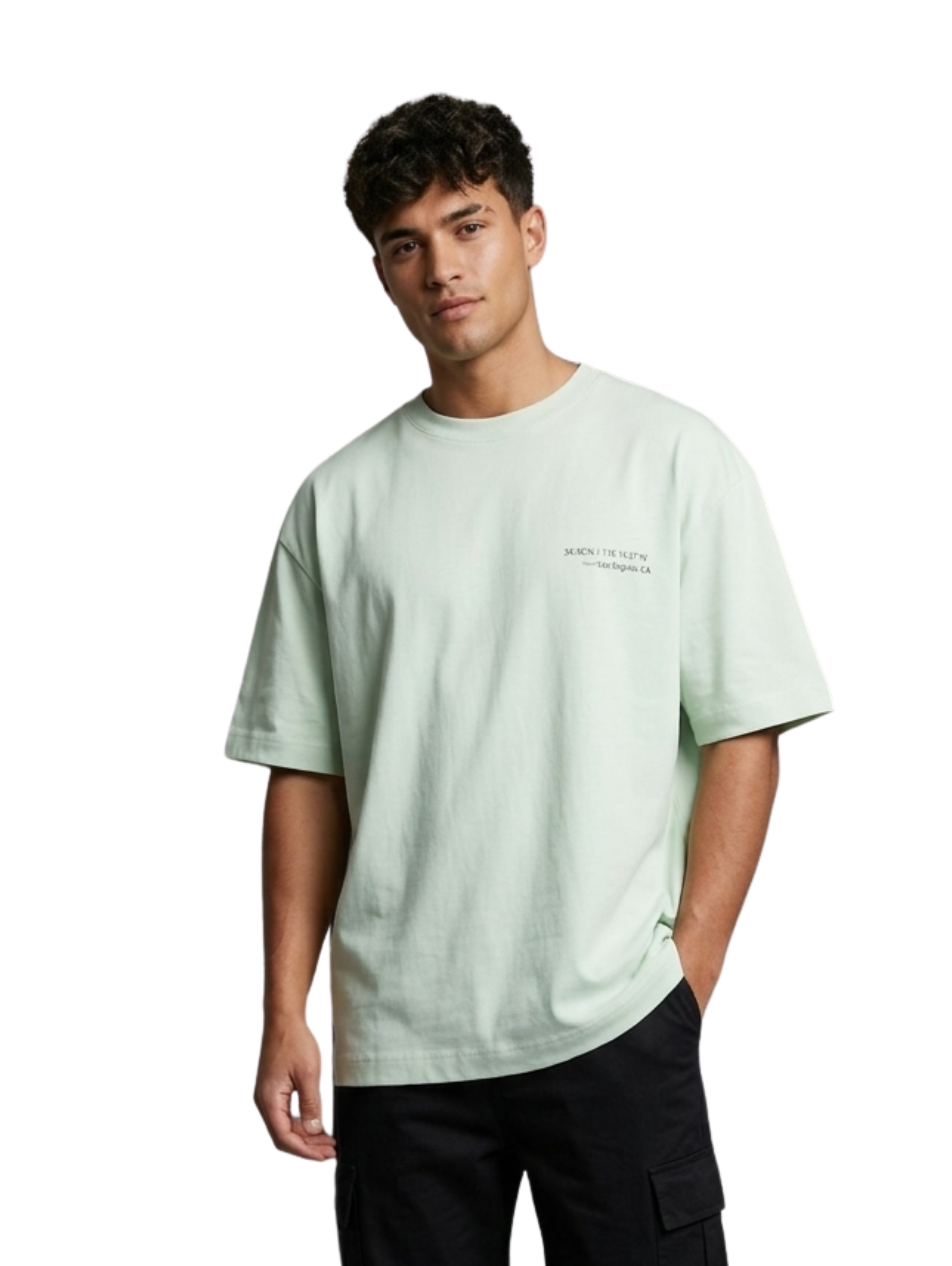 Oversized Mint Round T-Shirt With Back Design