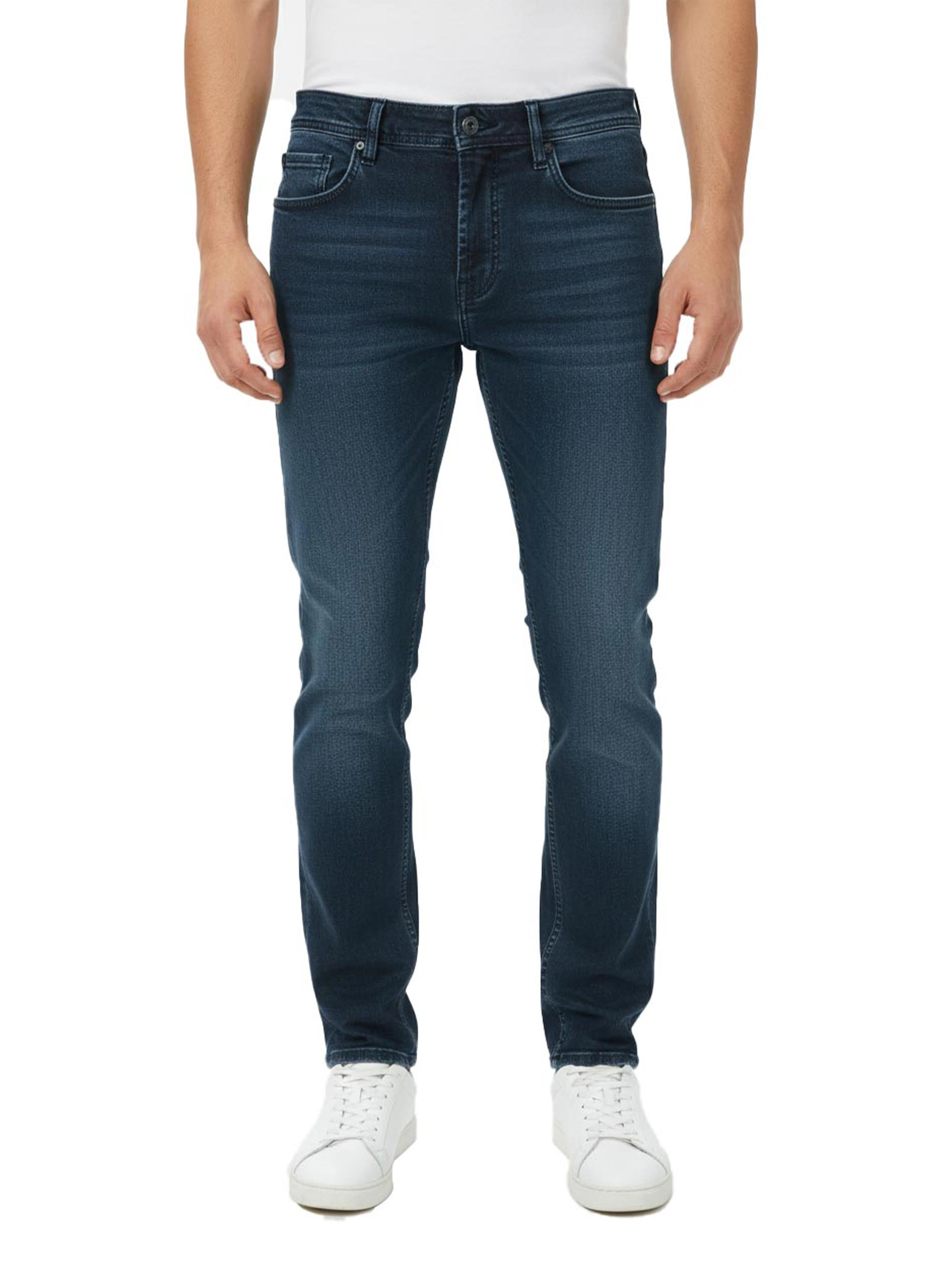 Slim Straight Blue Black Denim Jeans Five Pockets Style