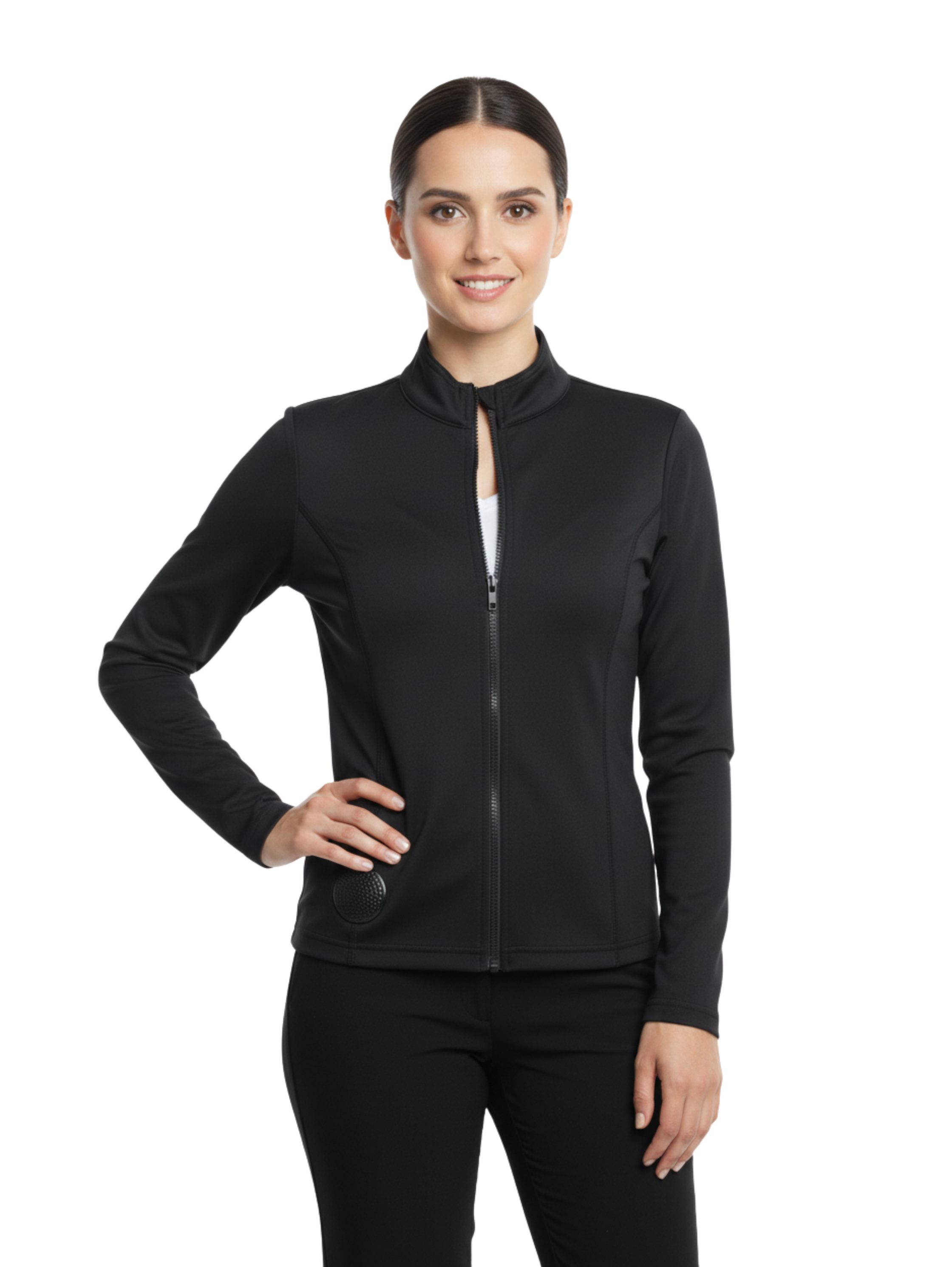 Slim Black Zippered Sport Jacket