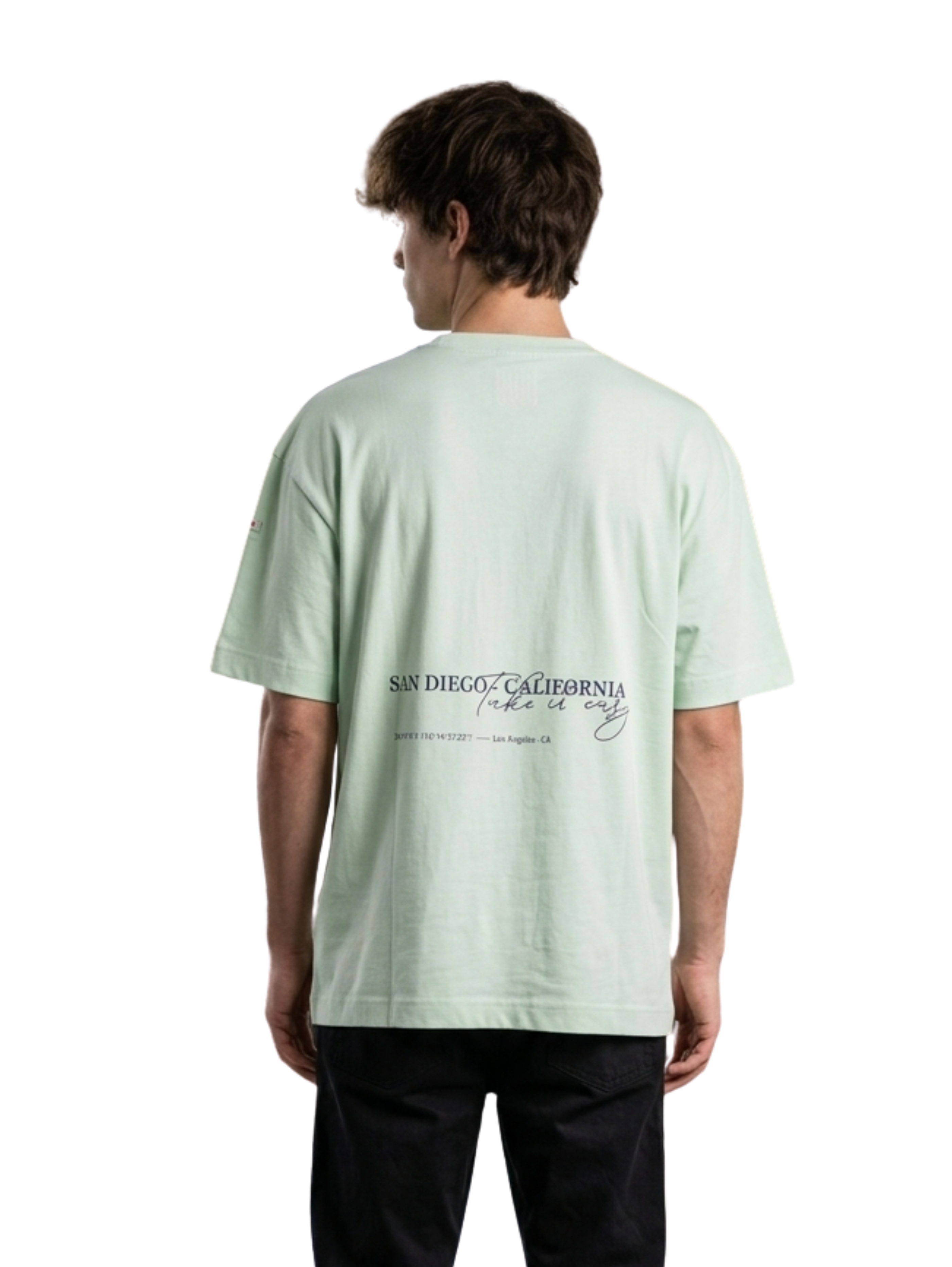 Oversized Mint Round T-Shirt With Back Design