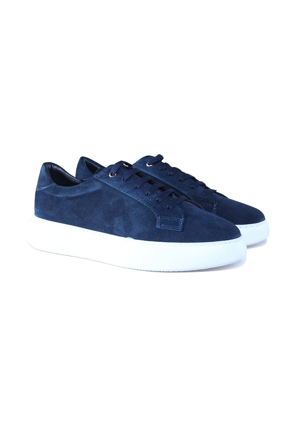 Casual Velvet Navy Shoes With White Insole