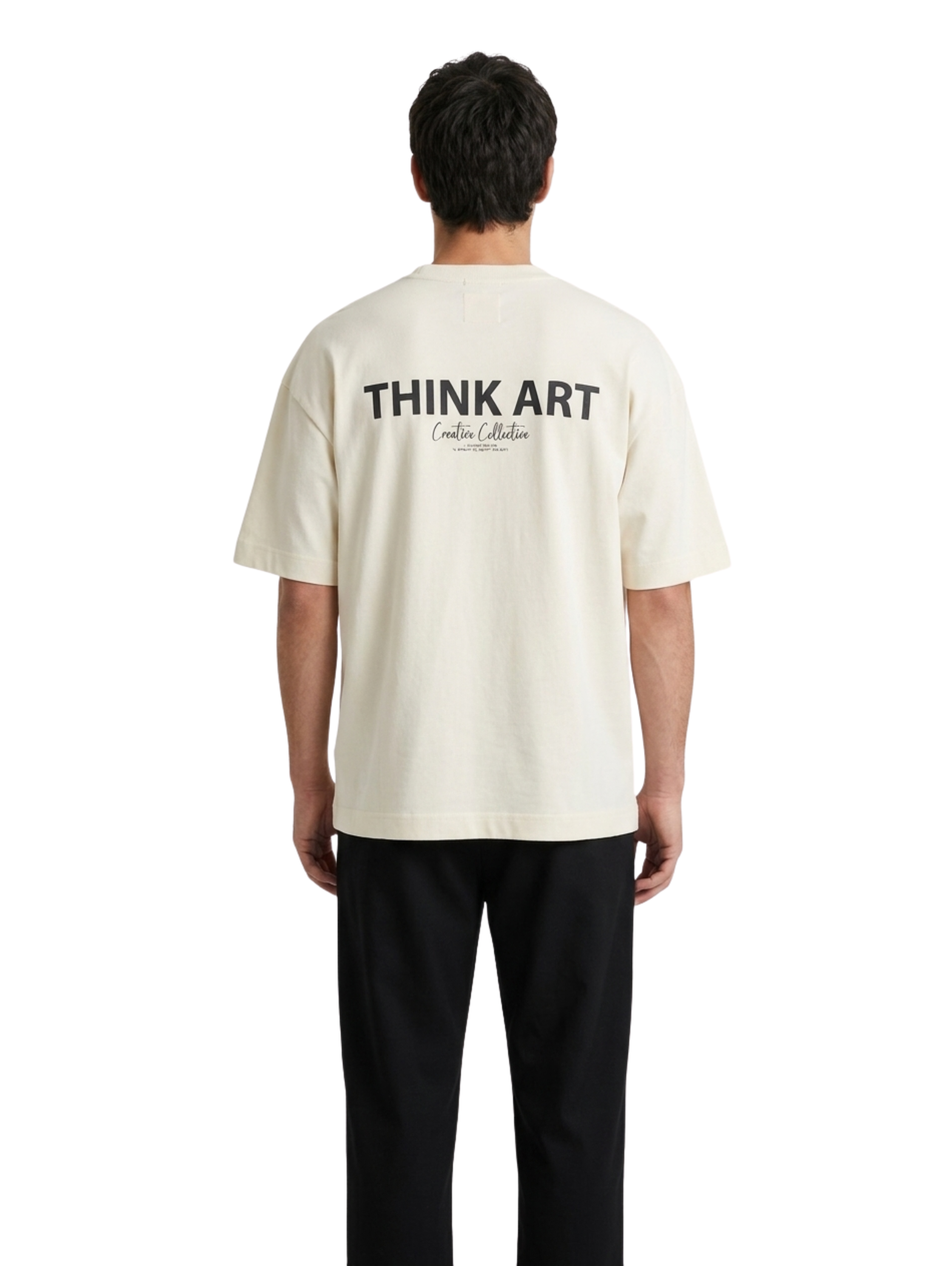 Oversized Milky T-Shirt With Printed Design