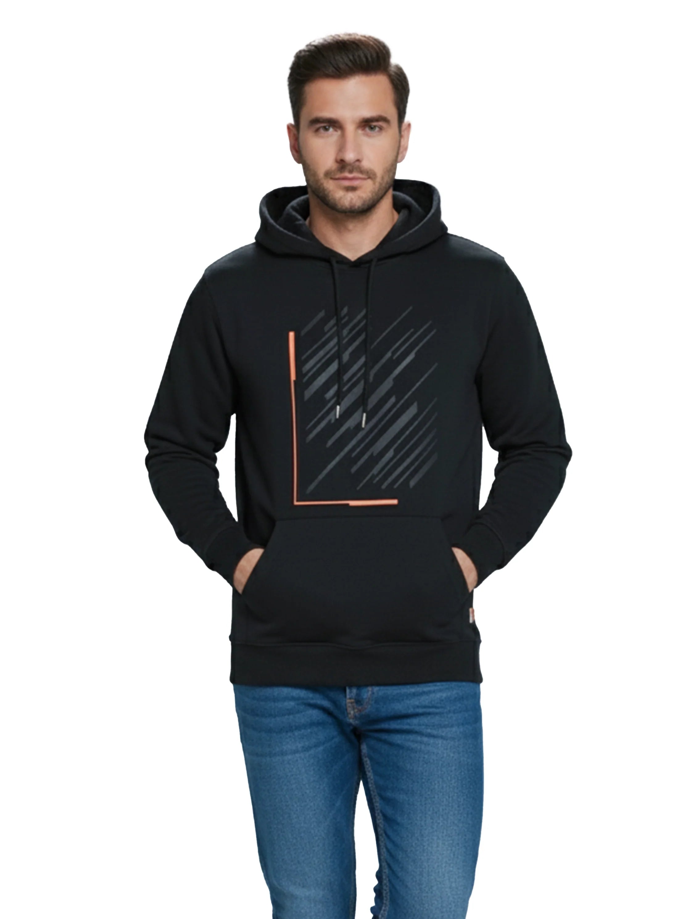 Black Hoodie With Front Design