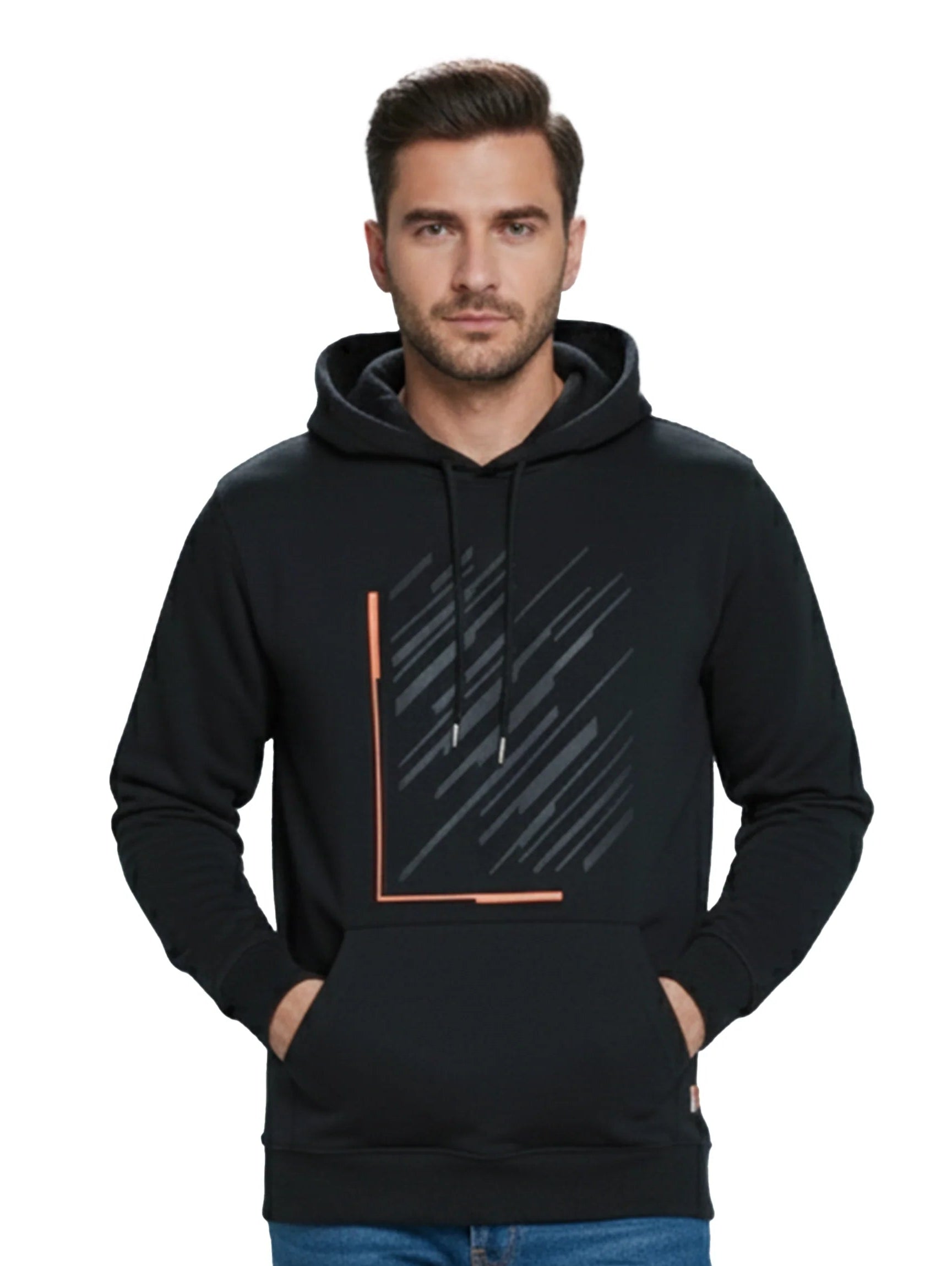Black Hoodie With Front Design