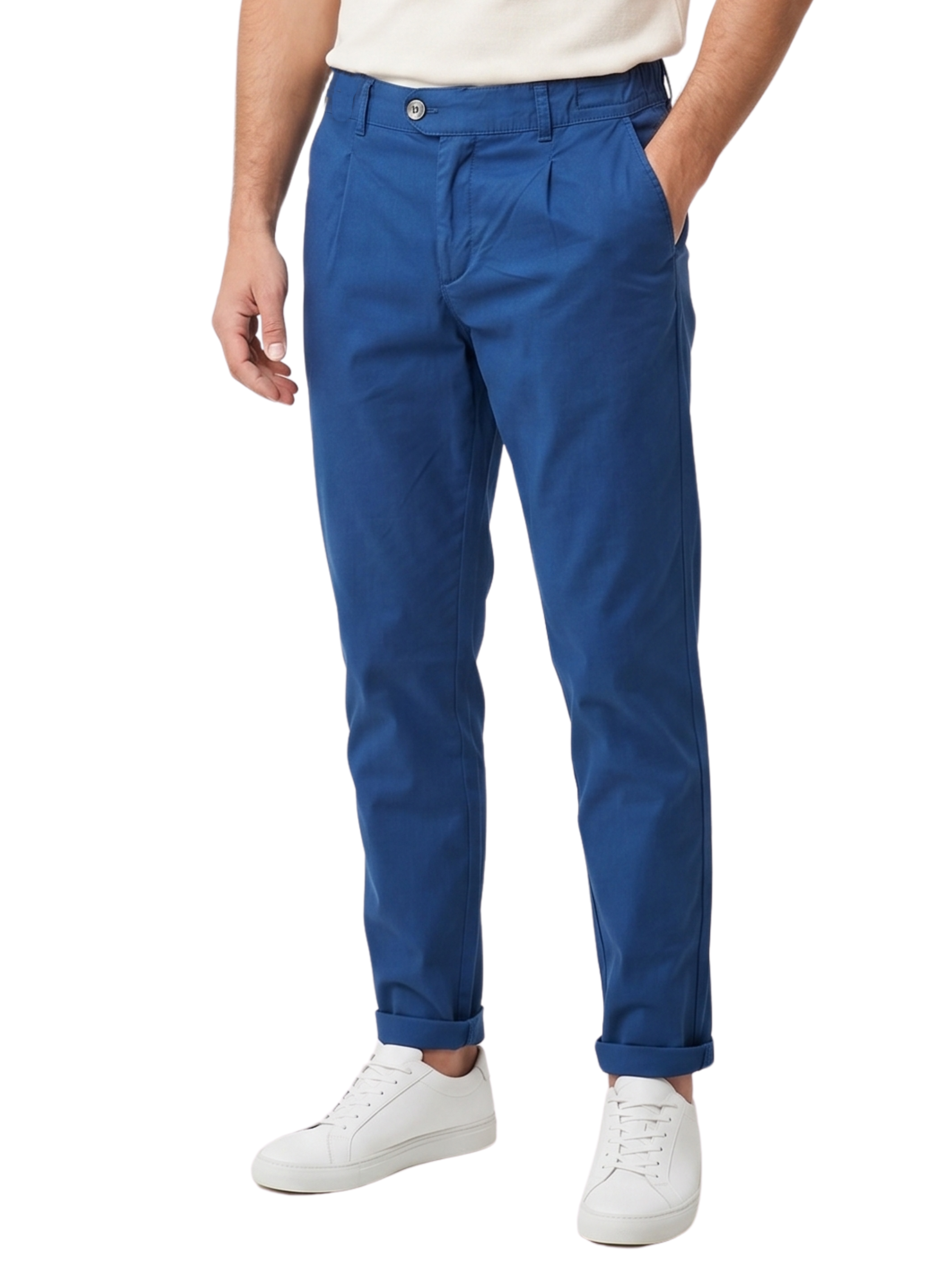 Blue Chino-Style Jogger Pants