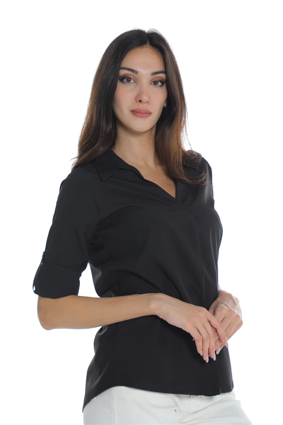 Black Casual Shirt With Button To Close
