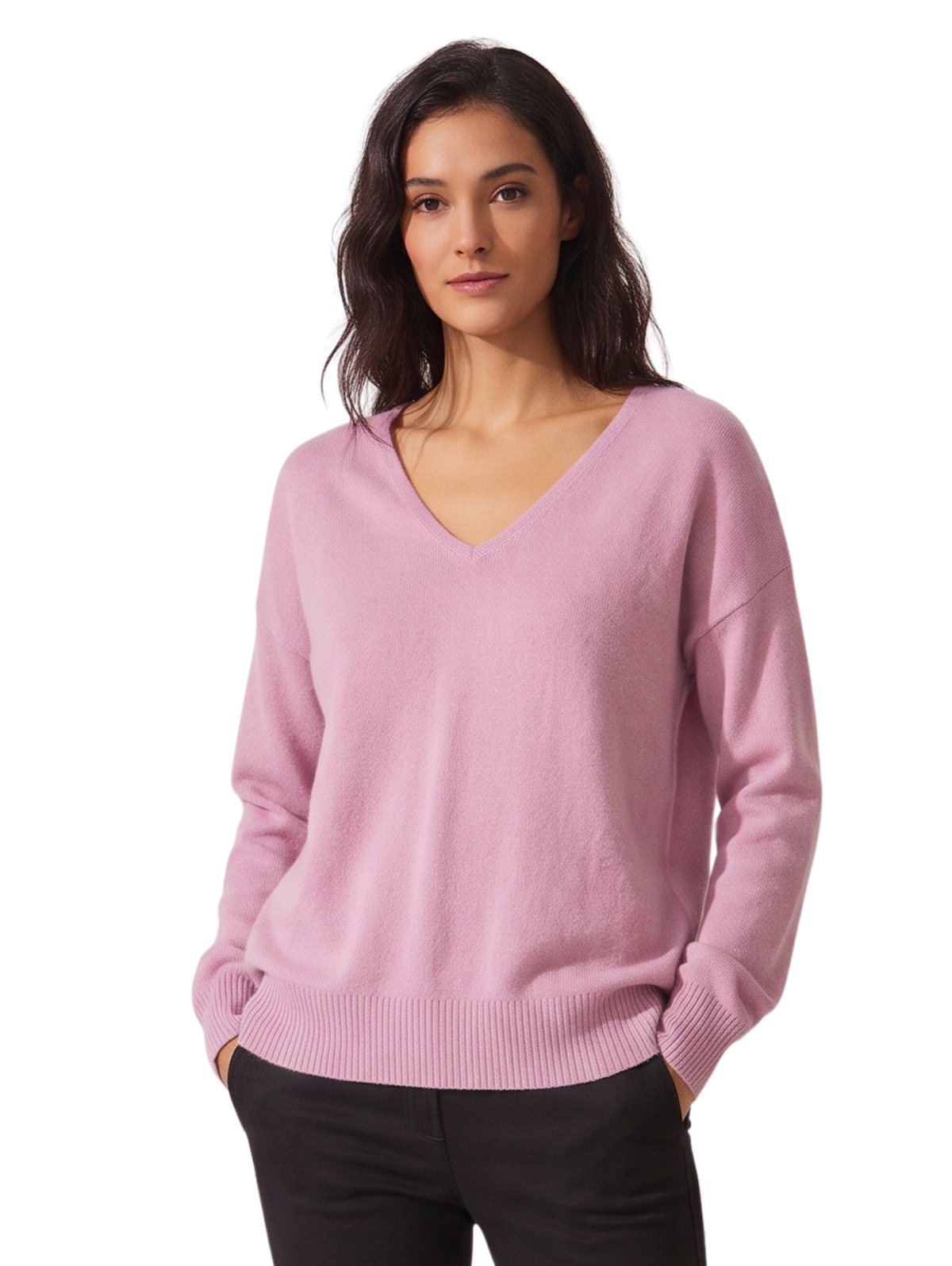 Pink V-Neckline Pullover