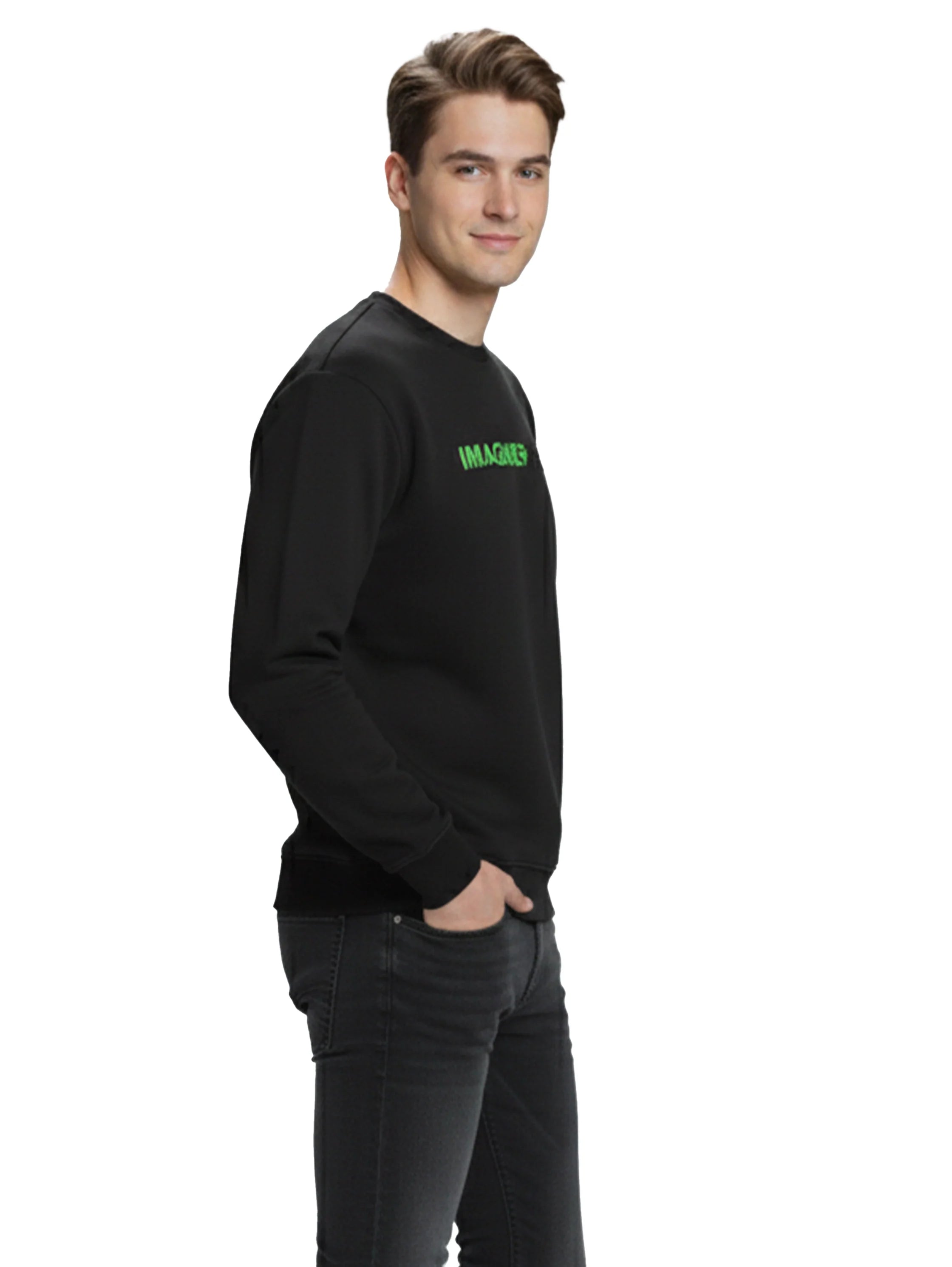 Black Round Neck Sweater With Simple Design