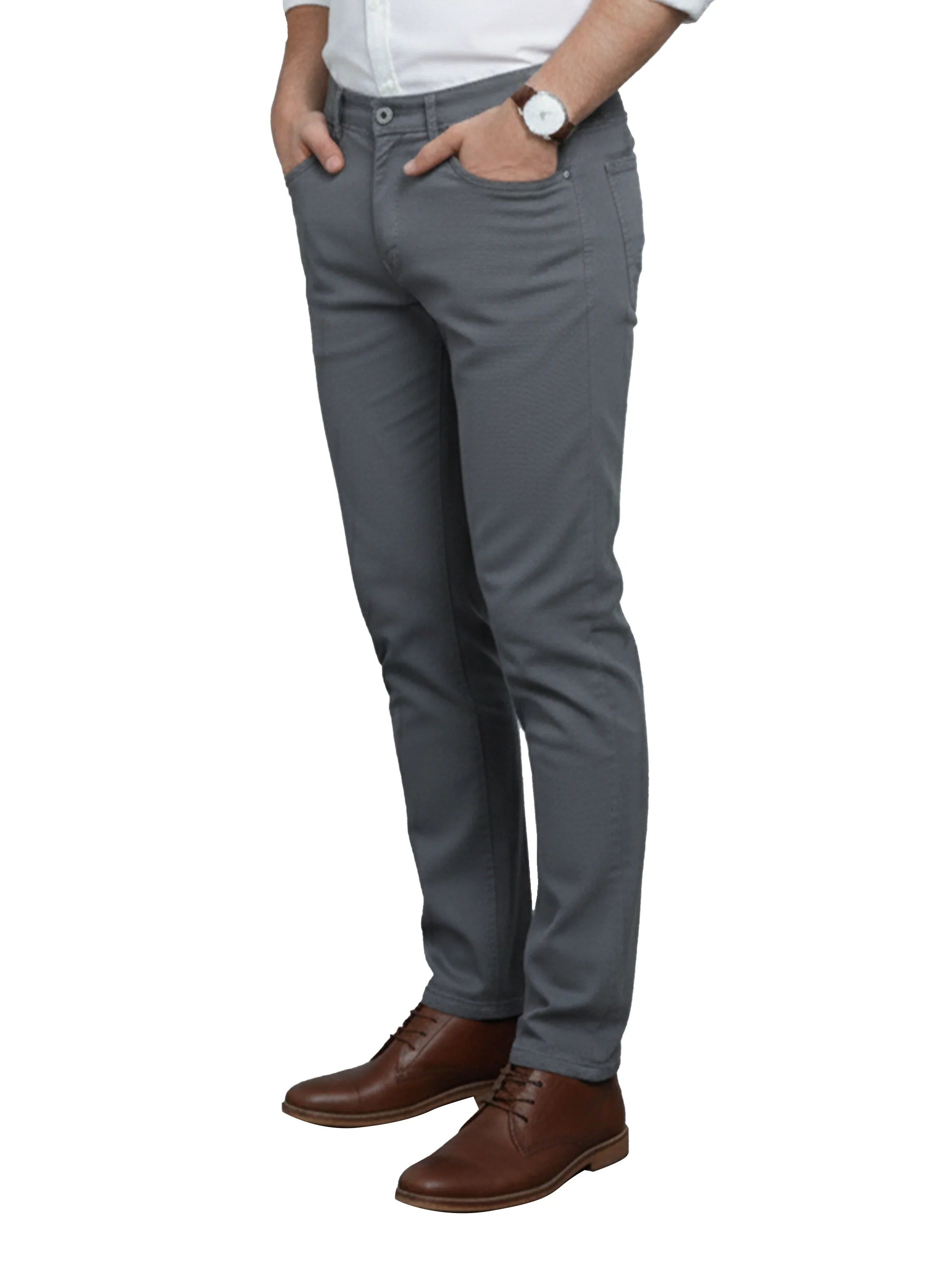 Grey Casual Pant With 5 Pockets Style