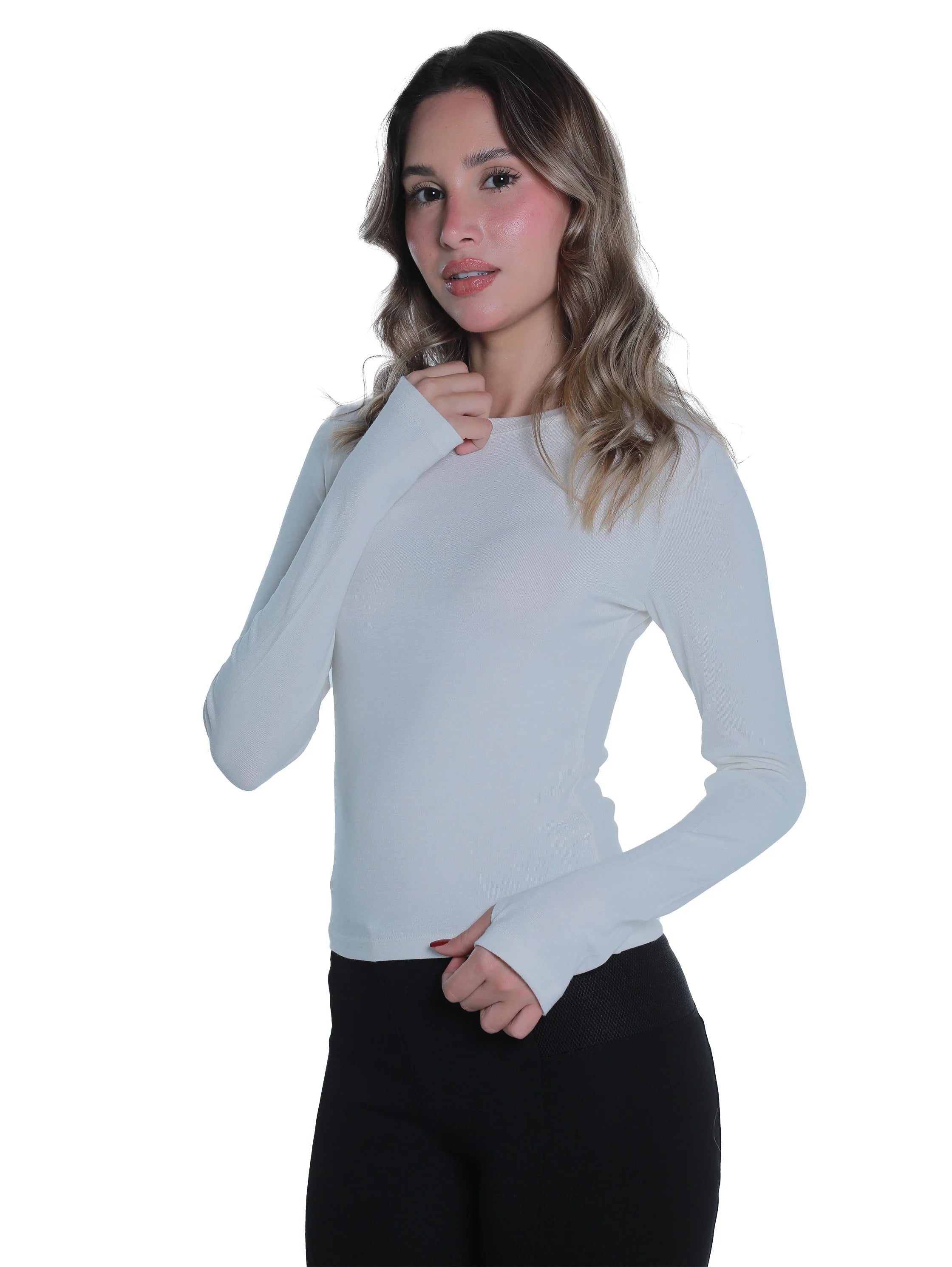 Cotton Offwhite Top With Open Attached Finger