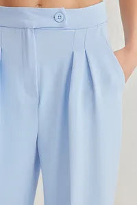 Trendyol High Waist Wide Leg Light Blue Pant