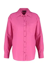 Trendyol Fushia Single Pocket Boyfriend Cotton Shirt