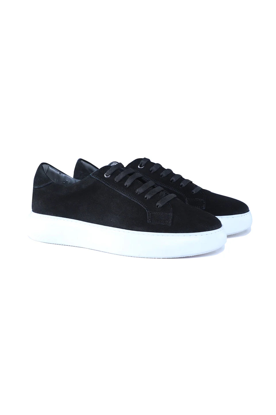 Casual Velvet Black Shoes With White Insole