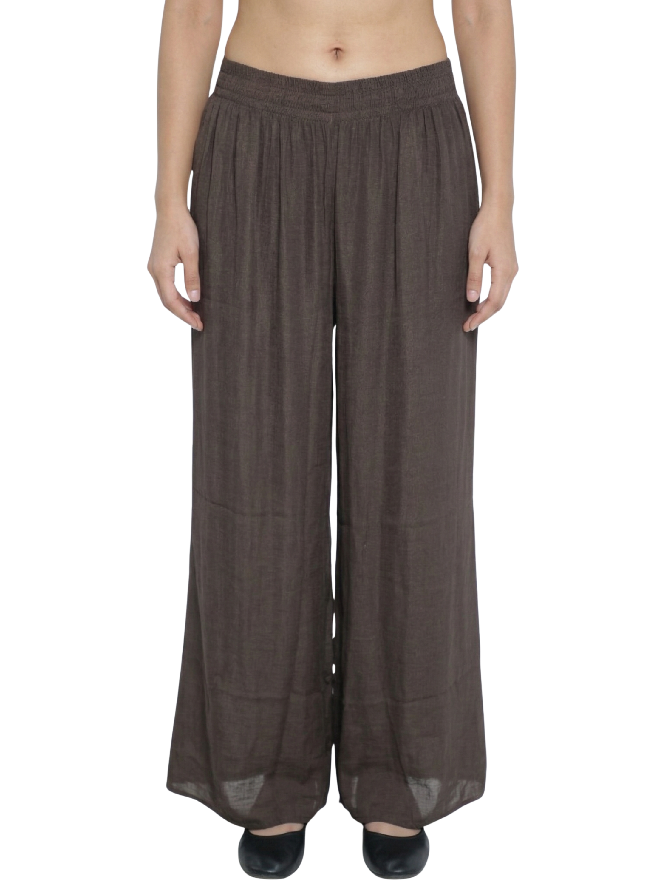 Brown Pant With Elastic Waist